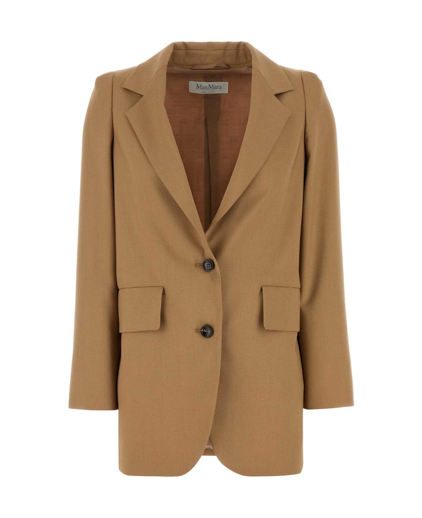 Max Mara Camel Wool Blend Kitten Blazer Max Mara - 007