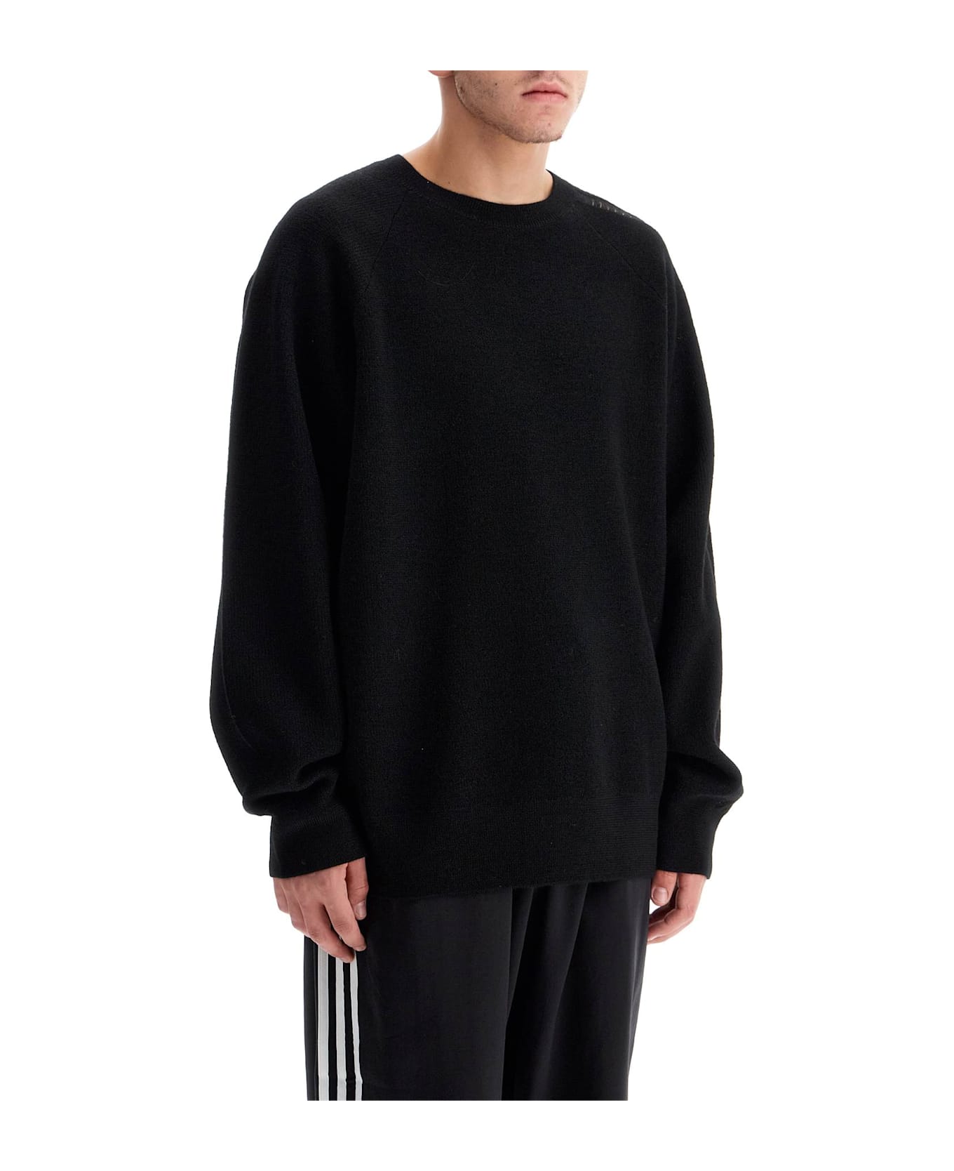 Y-3 Wool Crewneck Pullover - BLACK (Black)