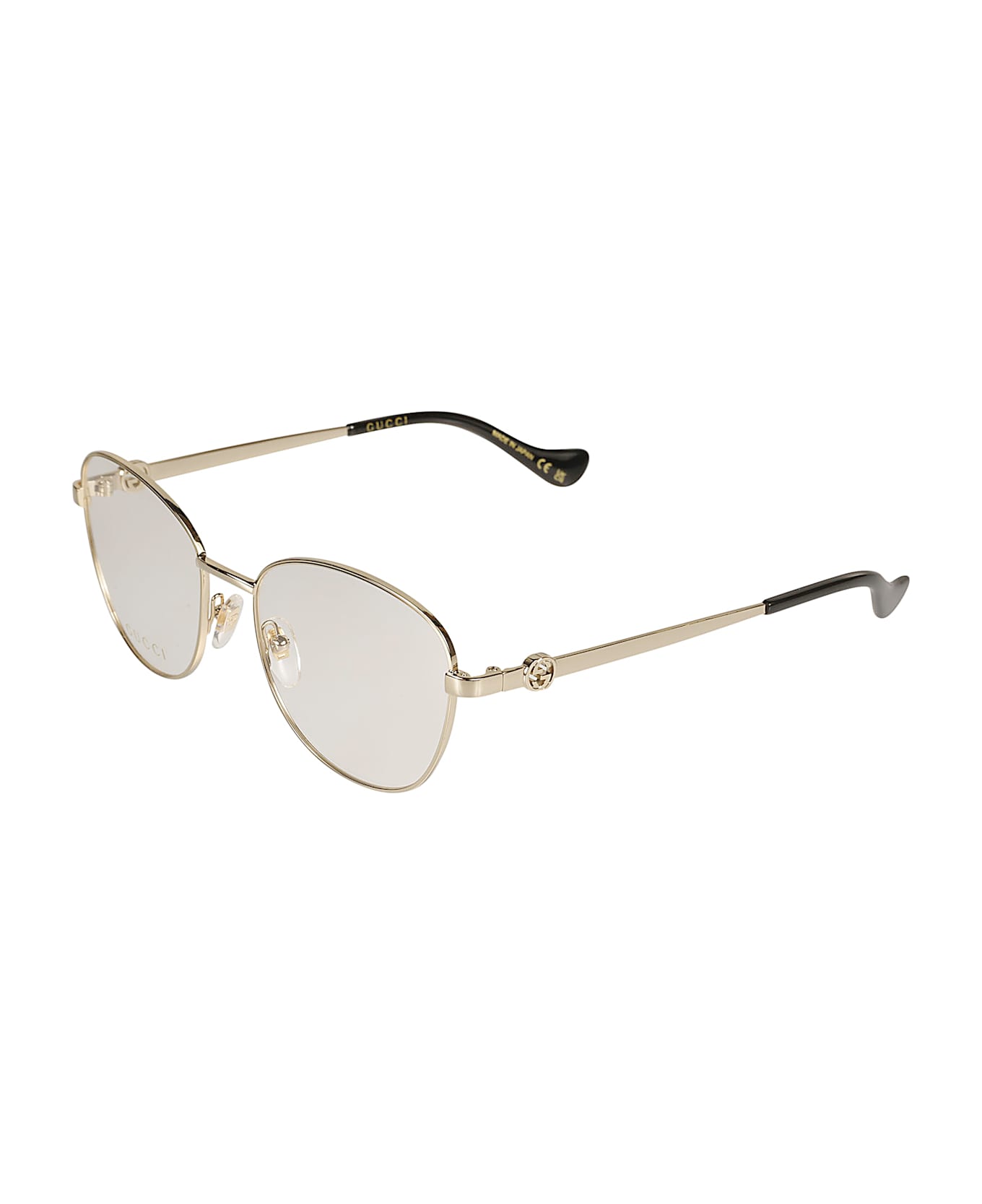 Gucci Eyewear Logo Round Frame - 001 gold gold transparent