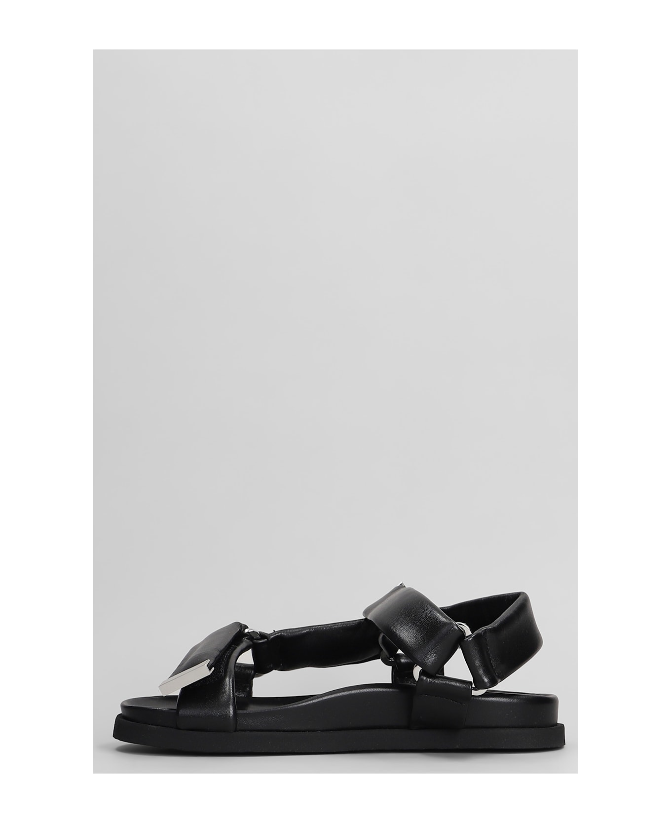 The Attico Salinas Flats In Black Leather - black