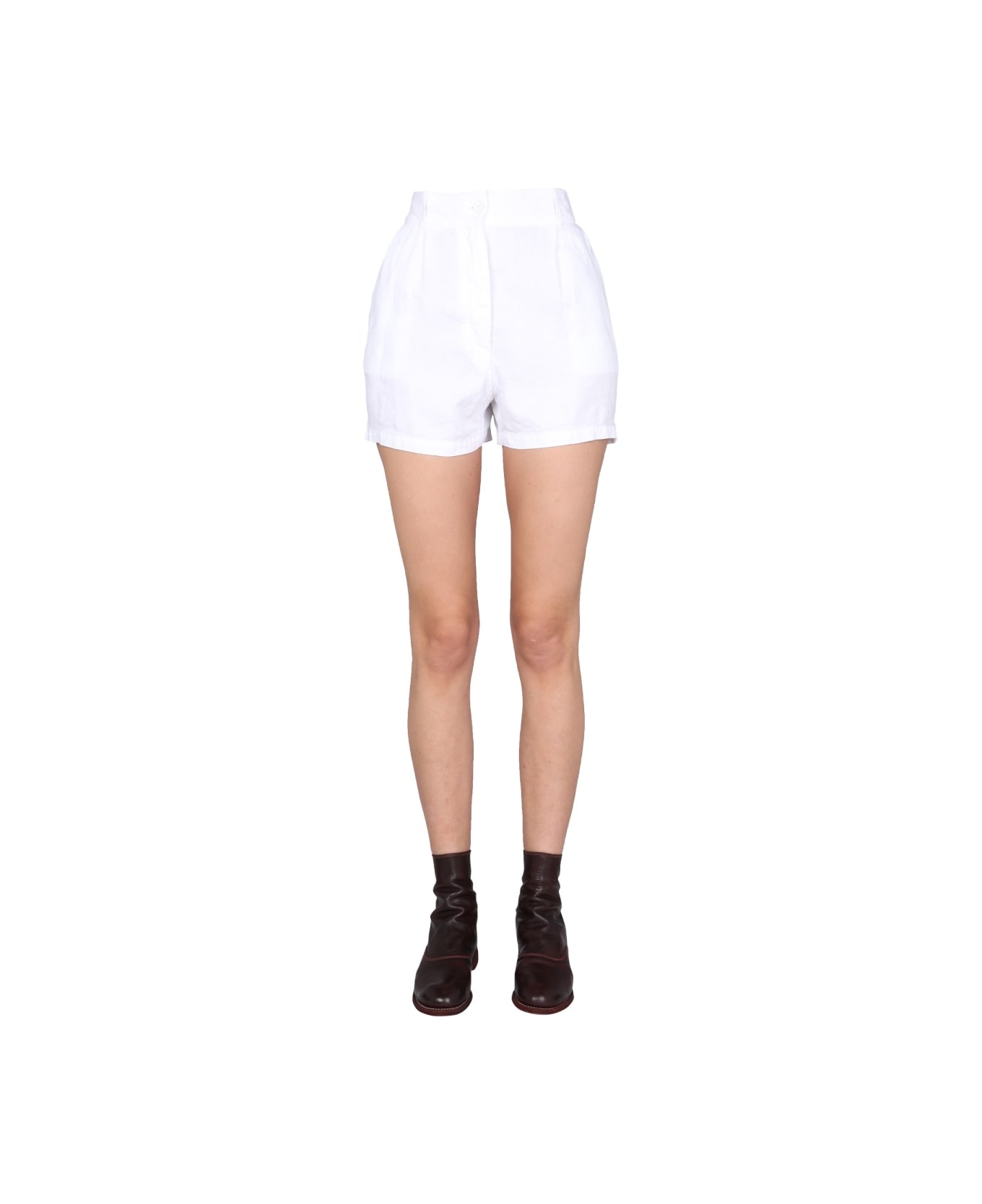 Aspesi Wide Leg Shorts - WHITE