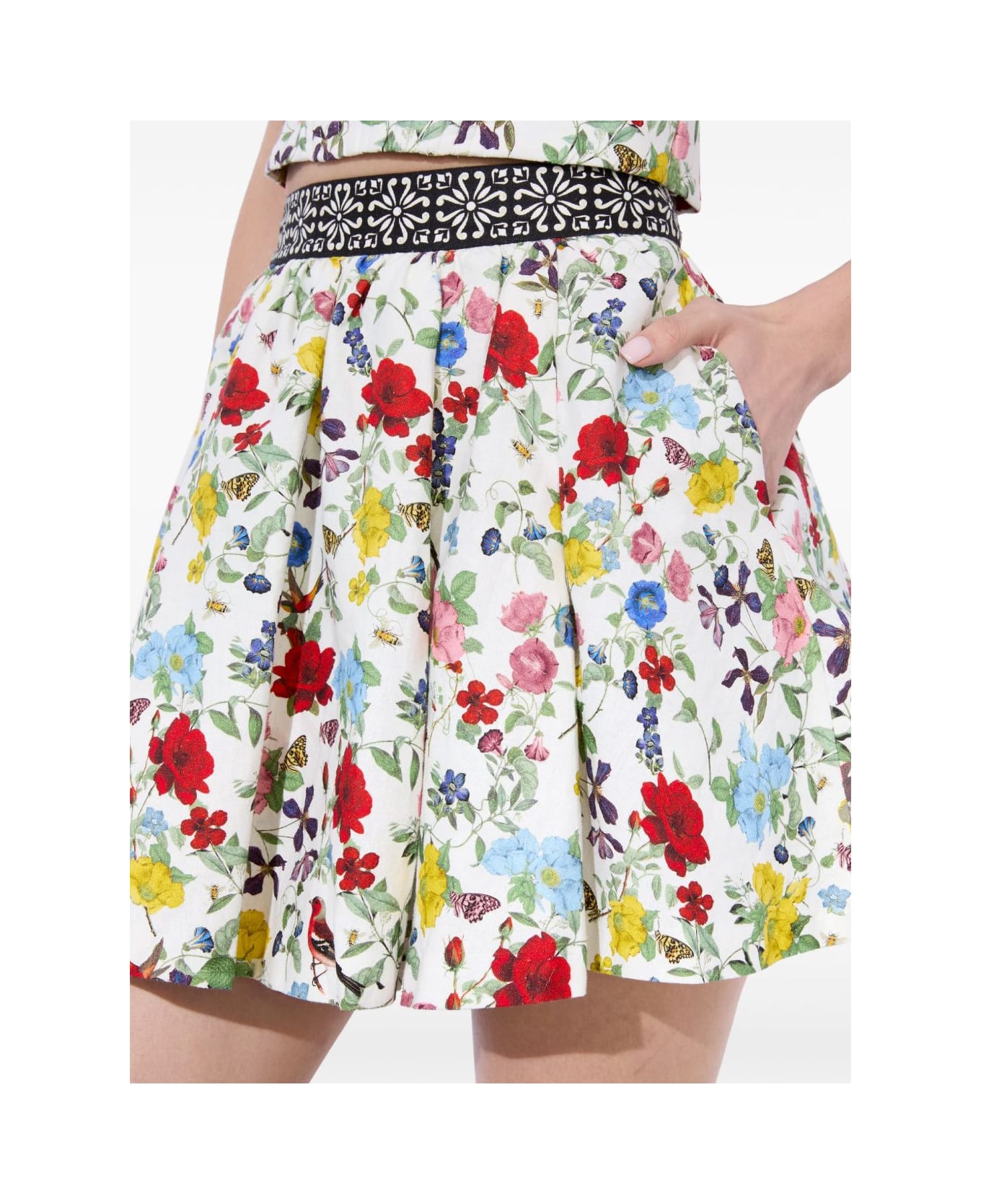 Alice + Olivia Haven Lin And Cotton Mini Skirt - MultiColour