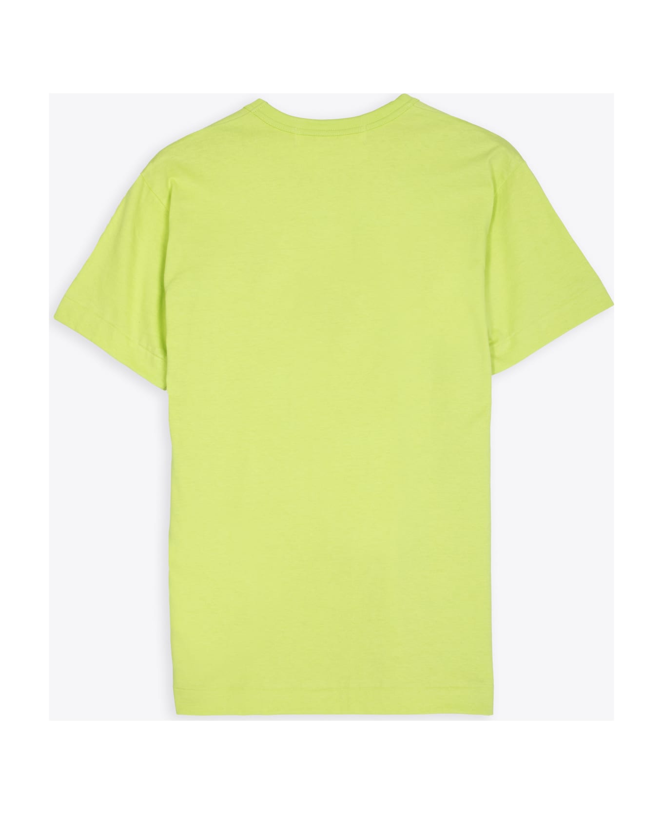 Comme des Garçons Play Mens T-shirt Short Sleeve Lime green t-shirt with big heart patch - Verde