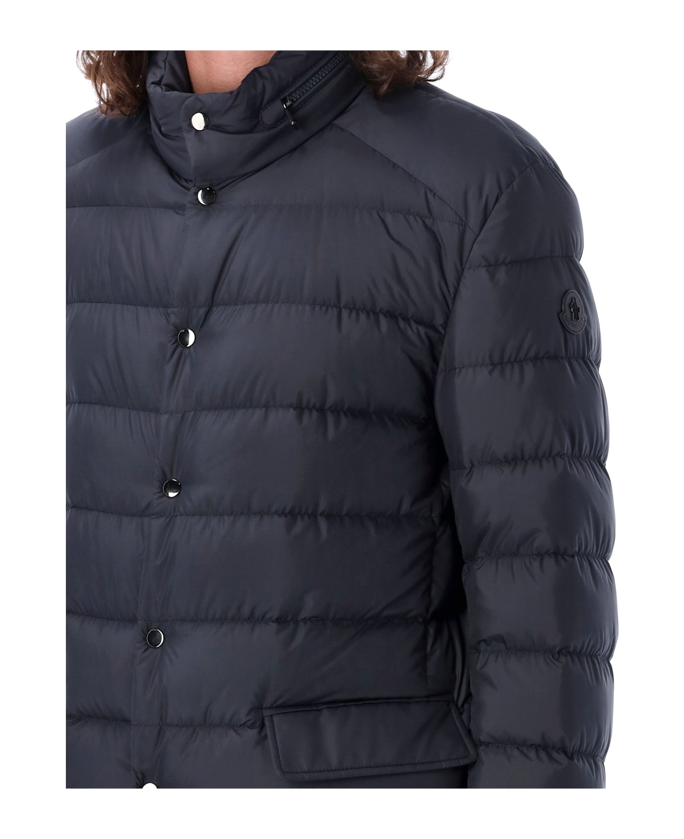 Moncler Navy Blue Malinvern Down Jacket - Blue