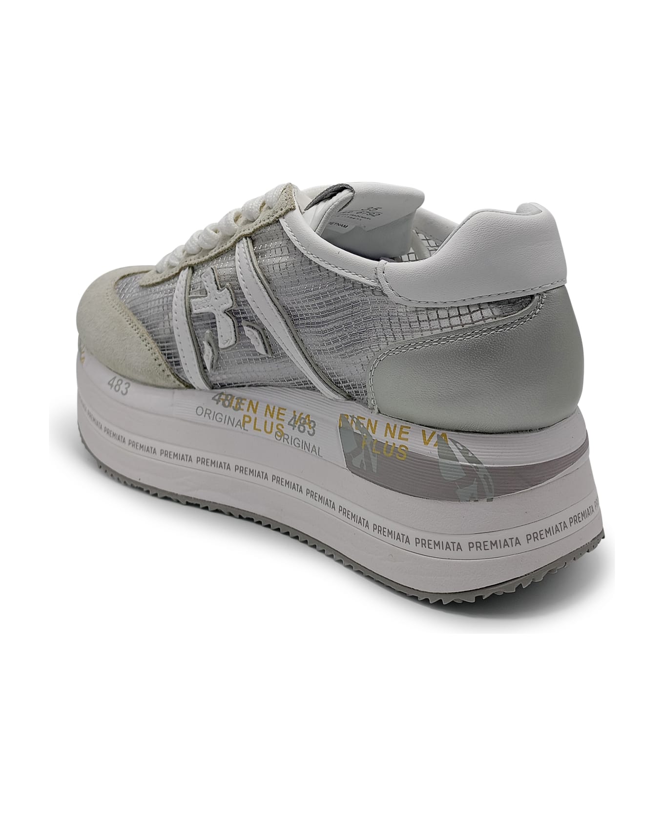 Premiata Beth Sneakers With Logo Application - Grey ウェッジシューズ