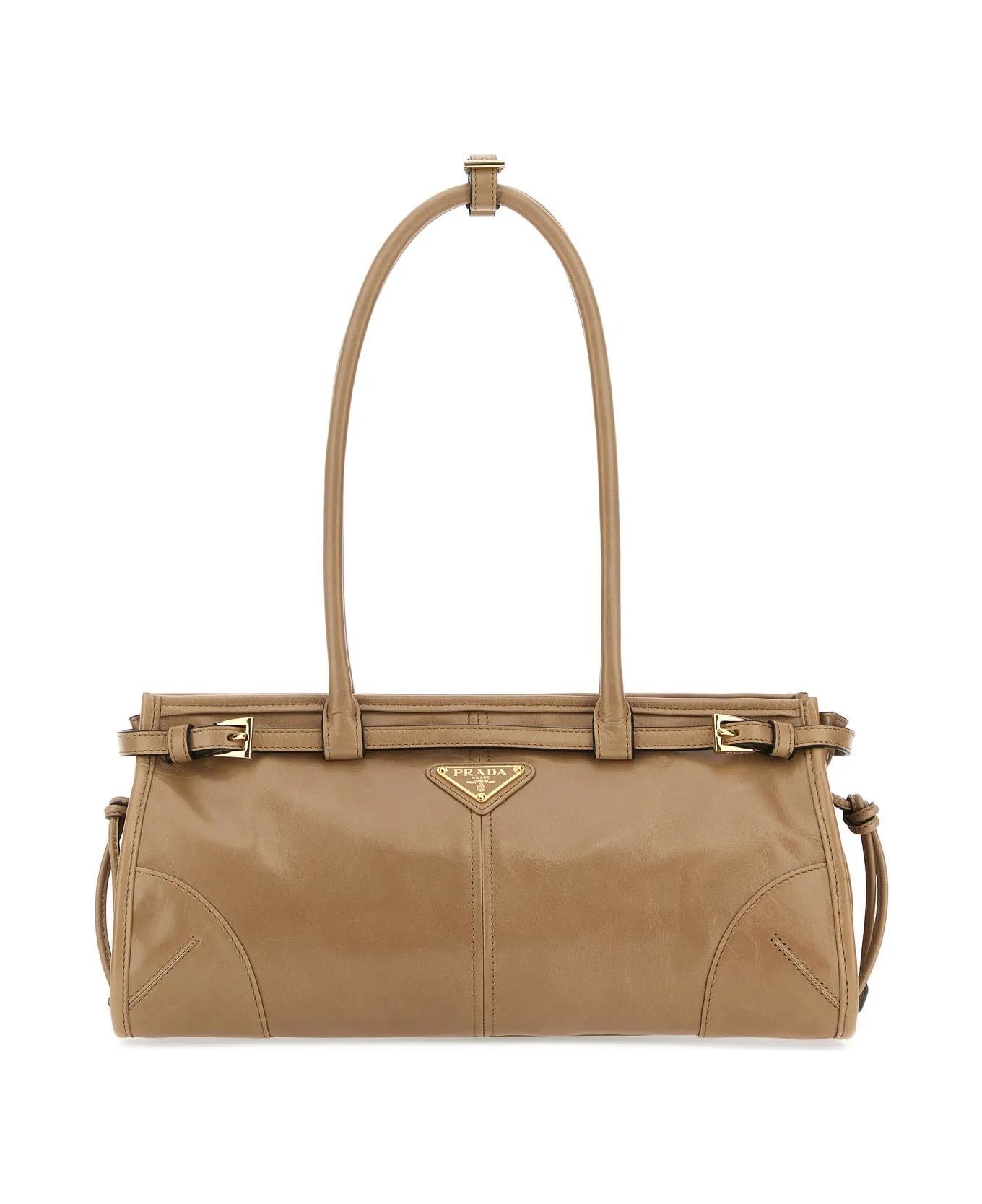 Prada Cappuccino Leather Shoulder Bag - Cammeo