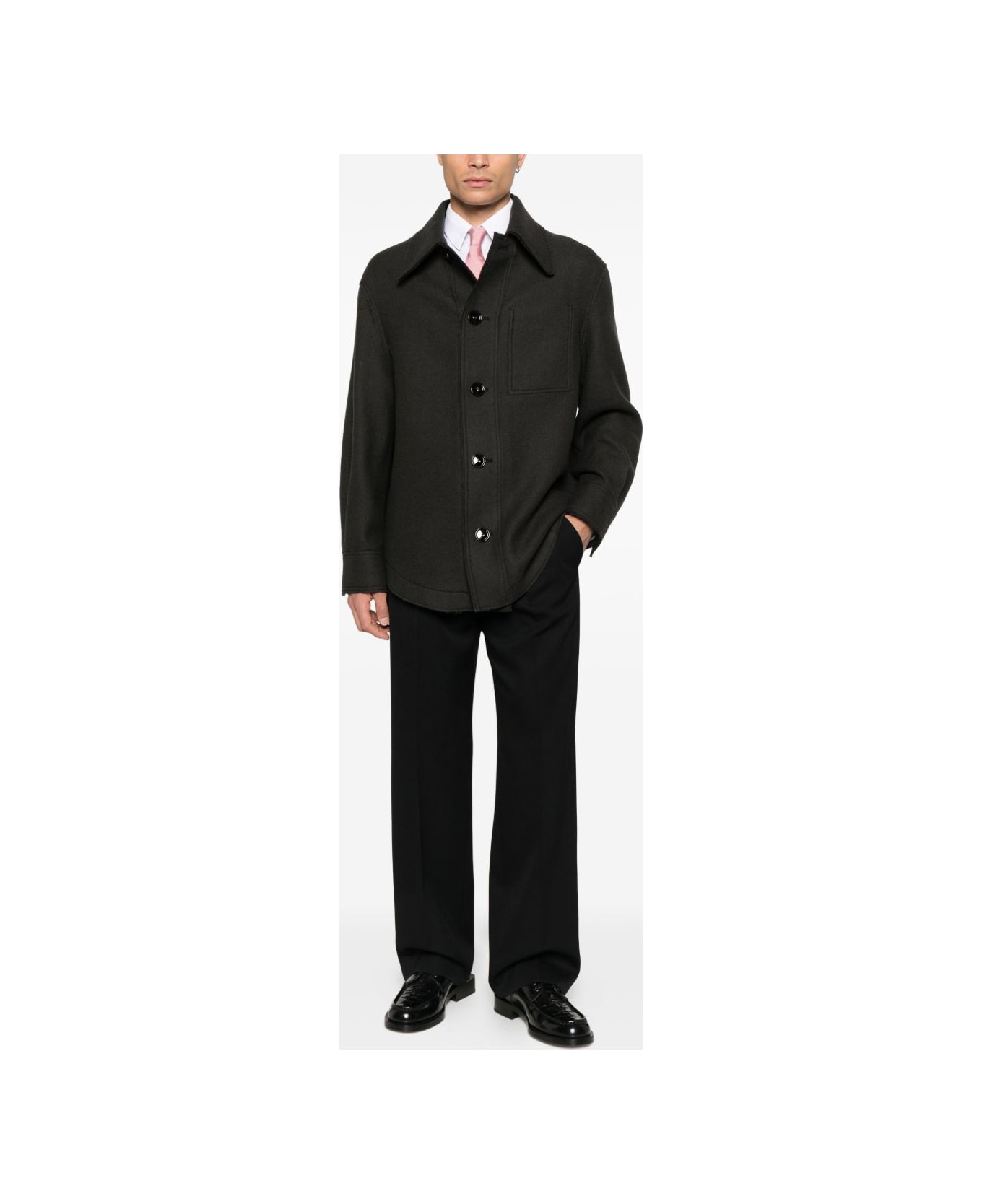 Ami Alexandre Mattiussi Wool Shirt Jacket - Grey