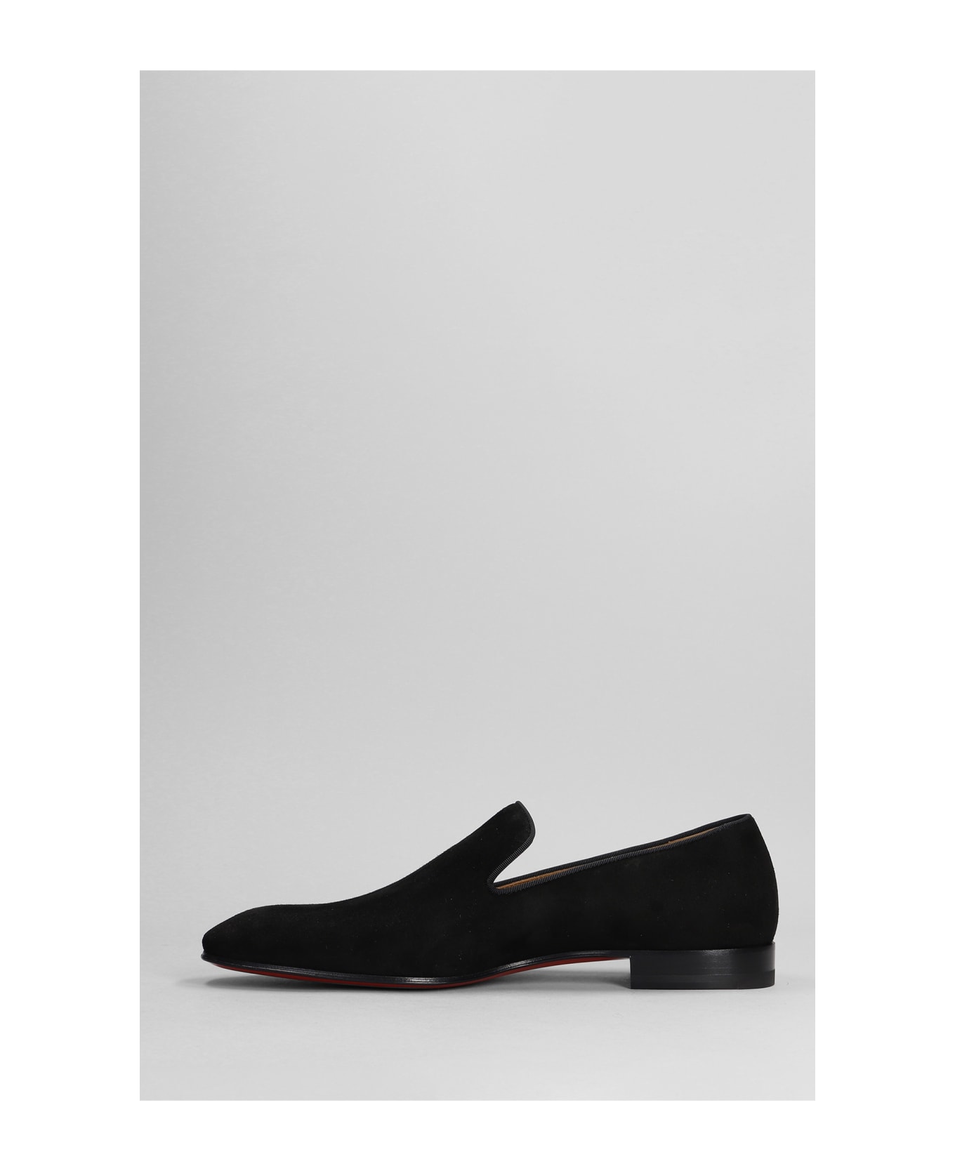 Christian Louboutin Dandelion Flat Loafers In Black Suede - black