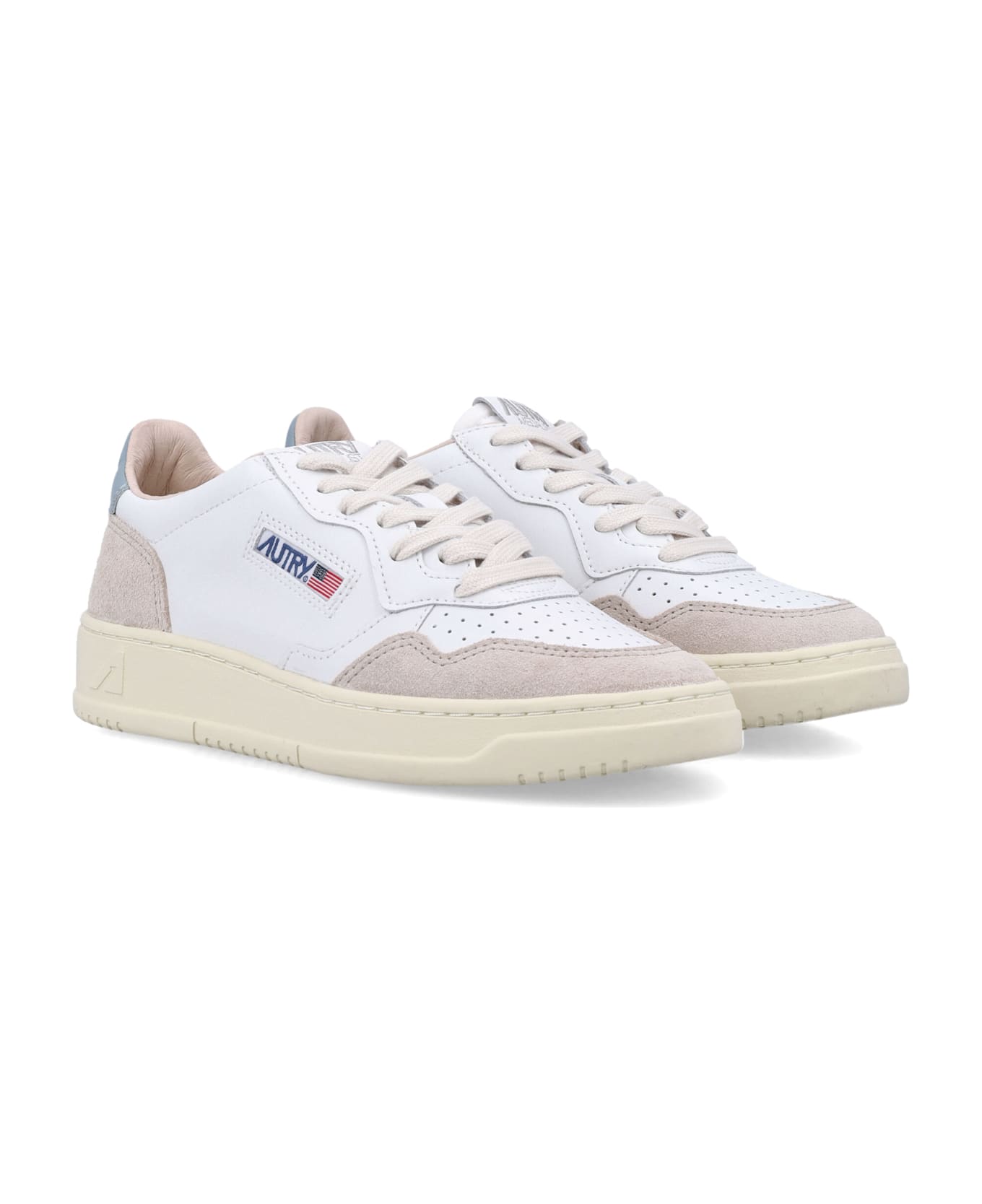 Autry Medalist Low-top Sneakers - LEAT/SUEDE WHT/SLVBLUE