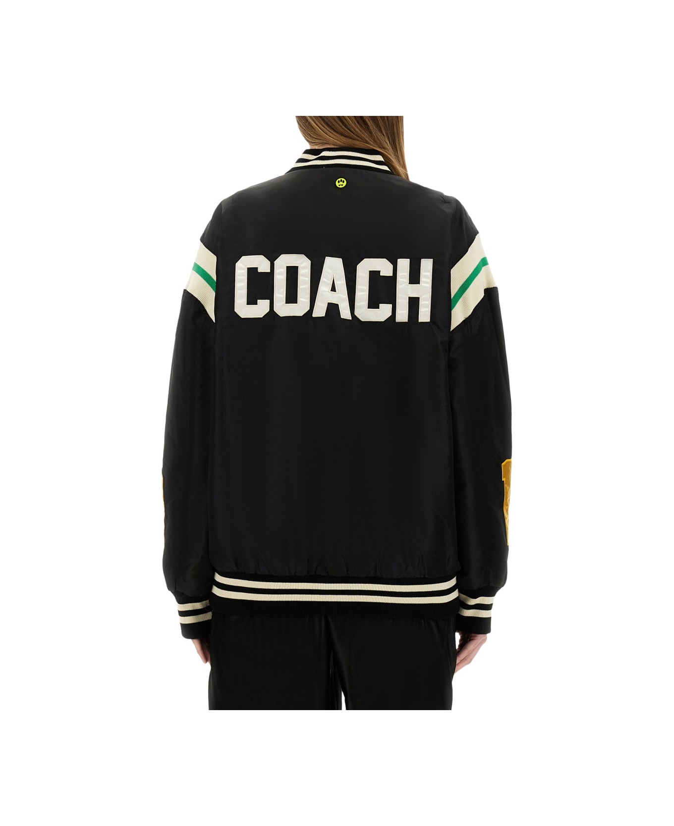 Barrow Satin Bomber Jacket - BLACK