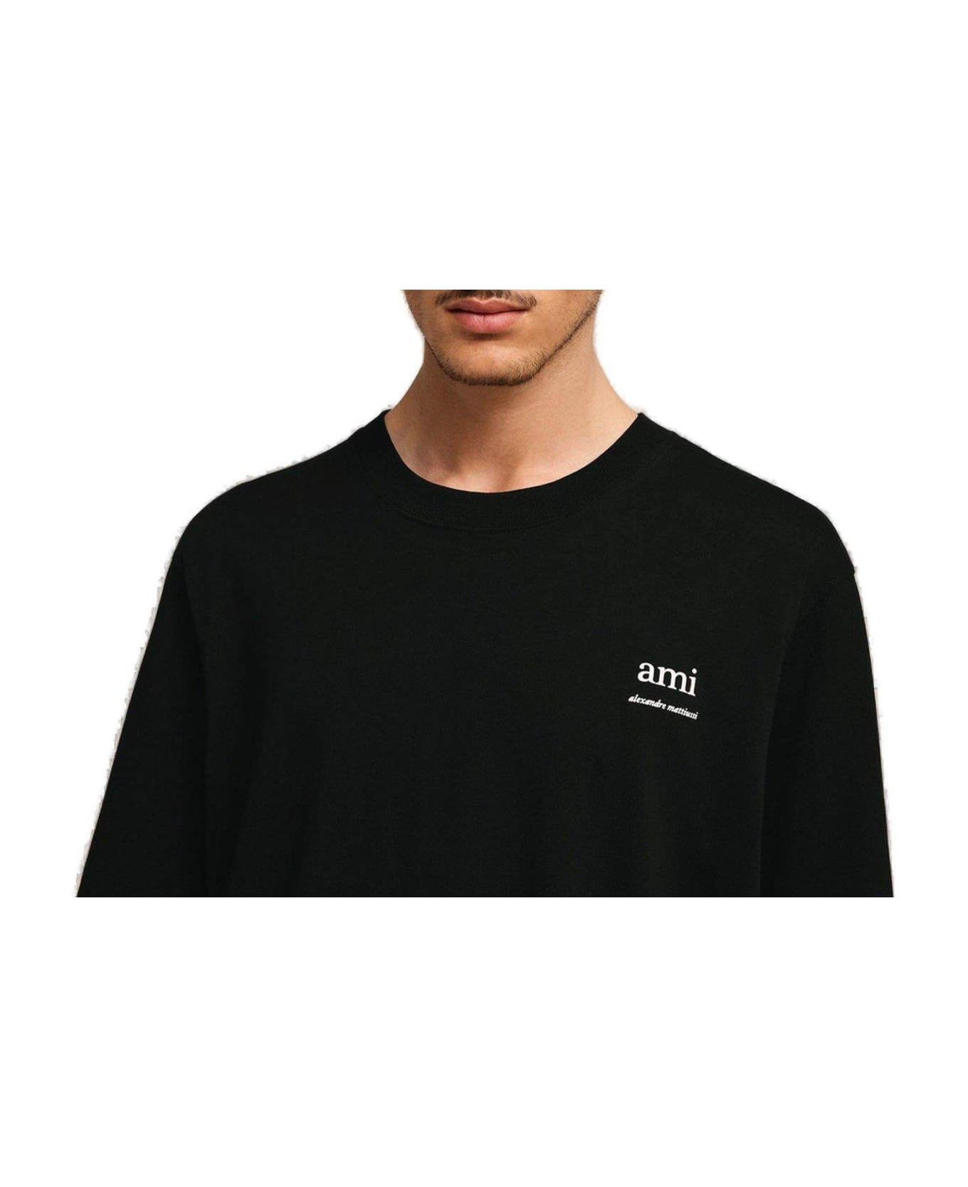 Ami Alexandre Mattiussi Logo Printed Crewneck T-shirt - Black