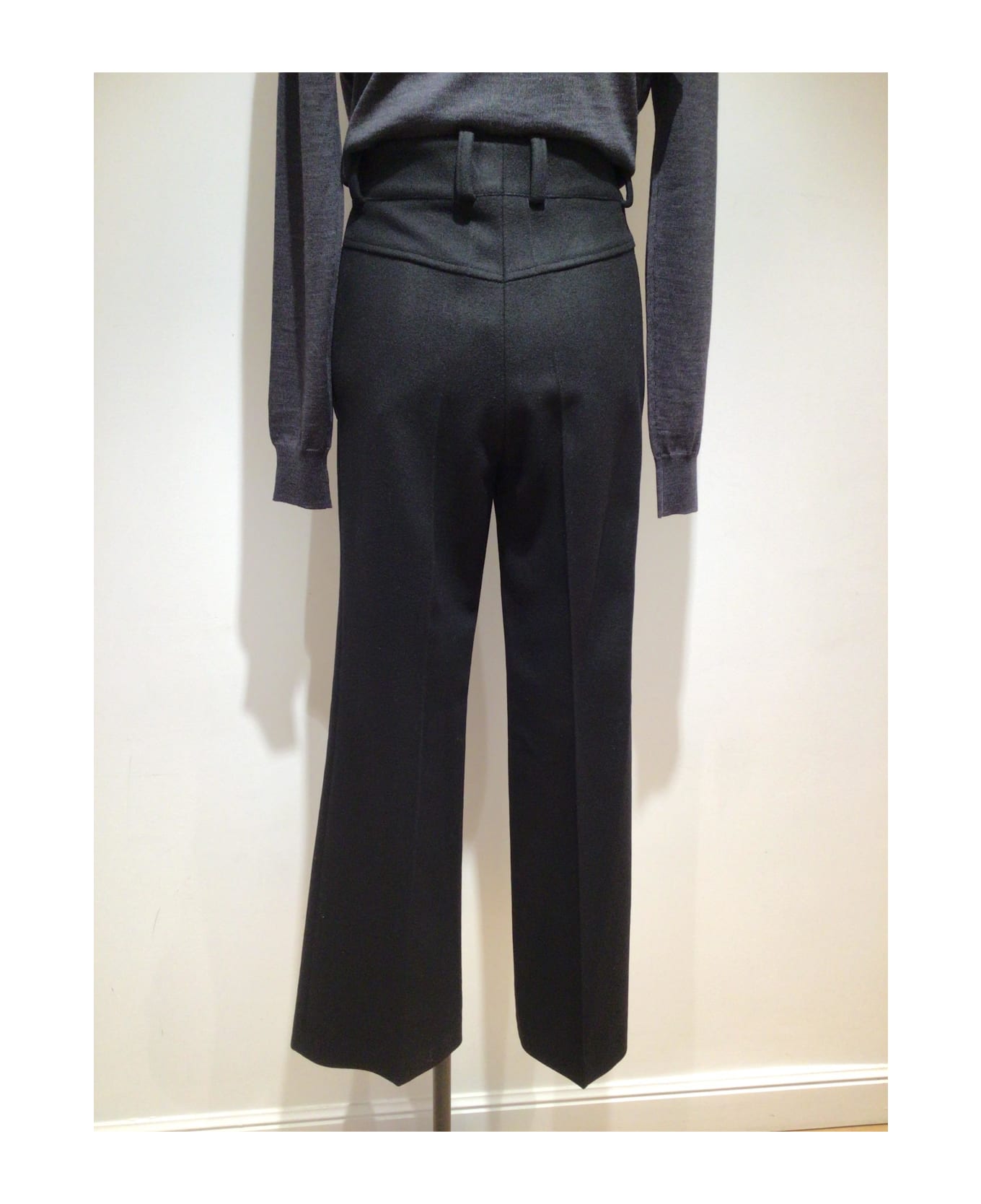 Patou Wool Flared Trousers - black