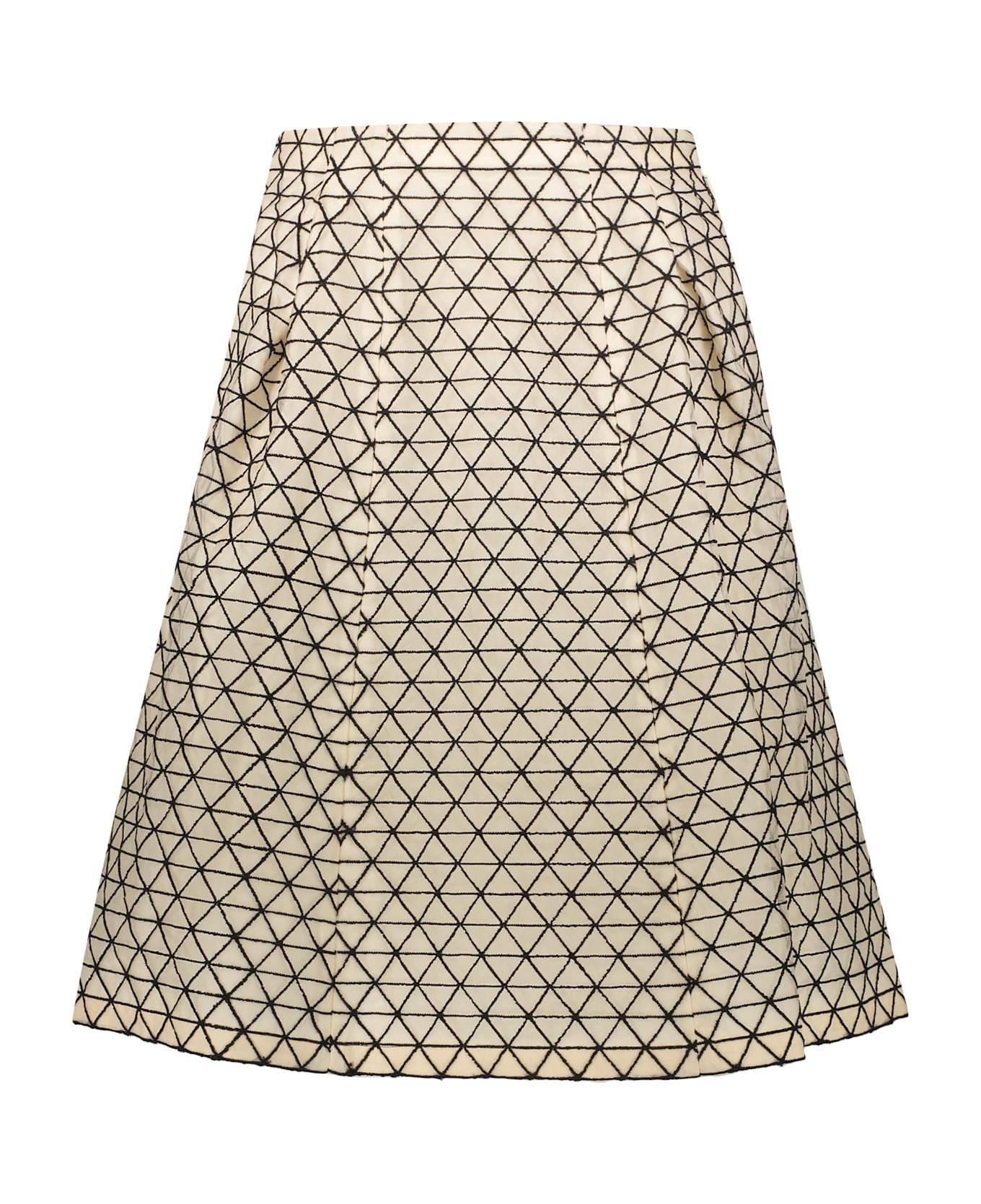 Etro Embroidered Silk Skirt - White