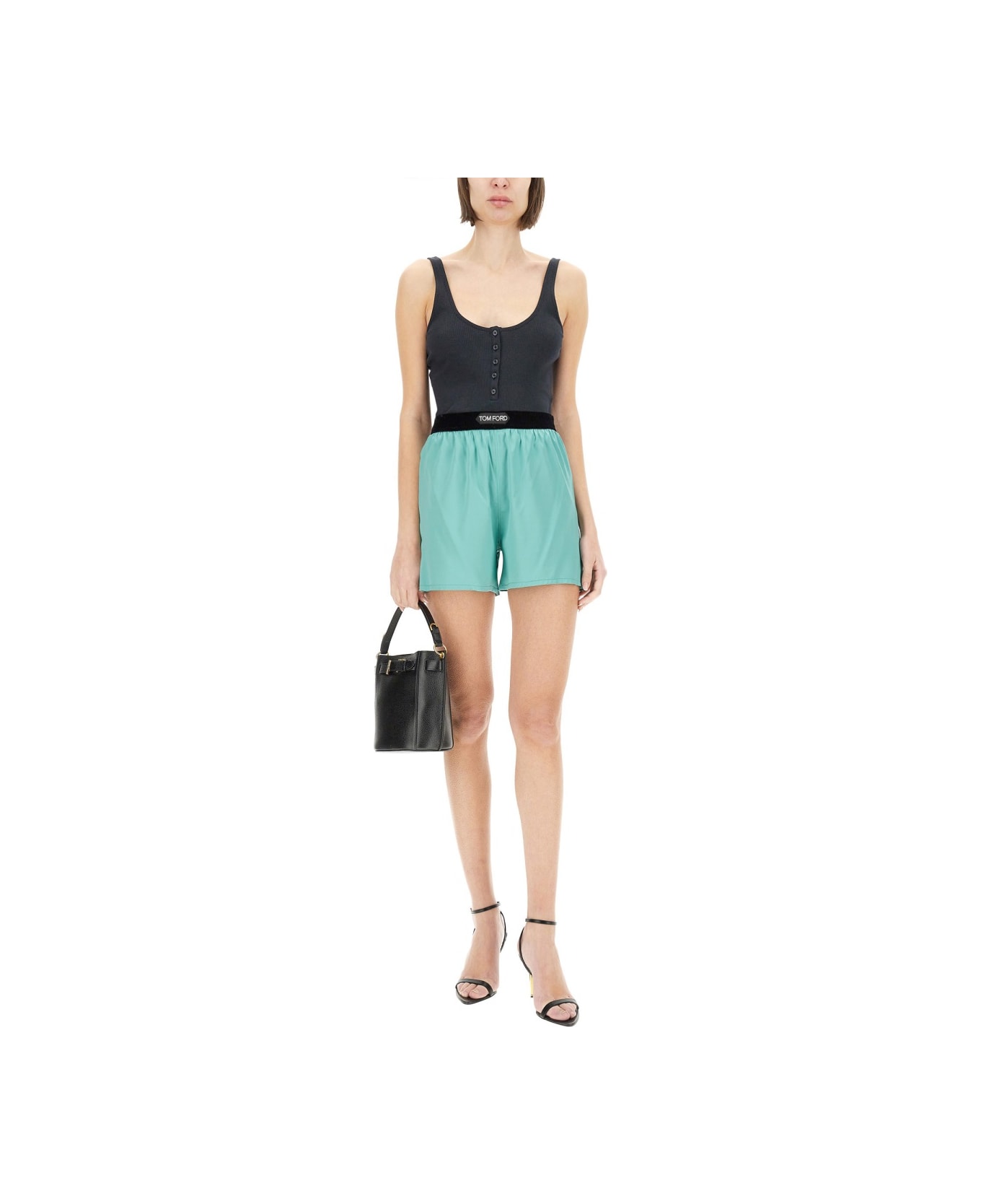 Tom Ford Shorts In Satin - GREEN
