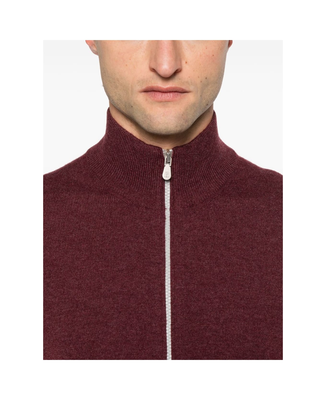 Brunello Cucinelli Cashmere Zipped Cardigan - Red