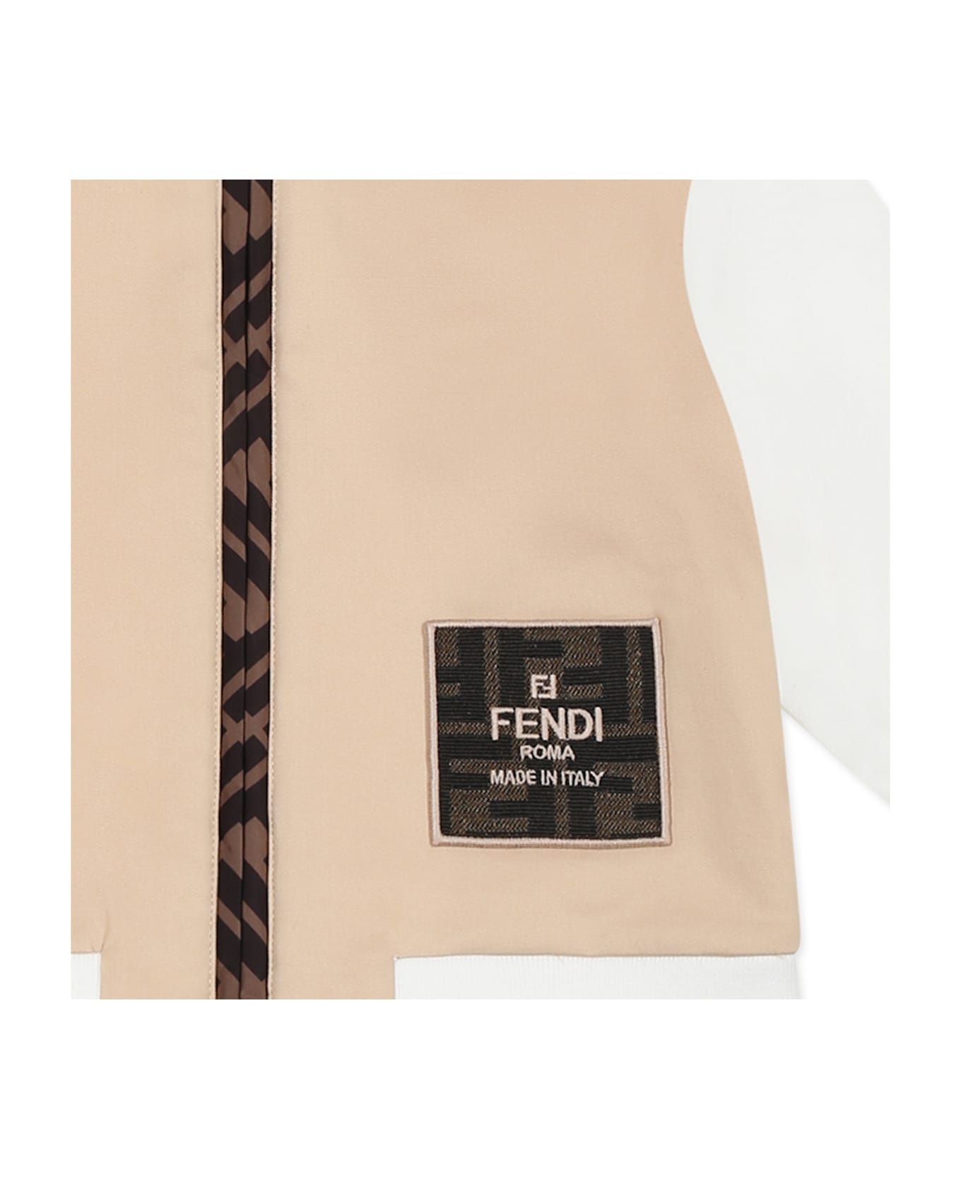 Fendi Beige Sweatshirt For Baby Boy With Ff - Beige