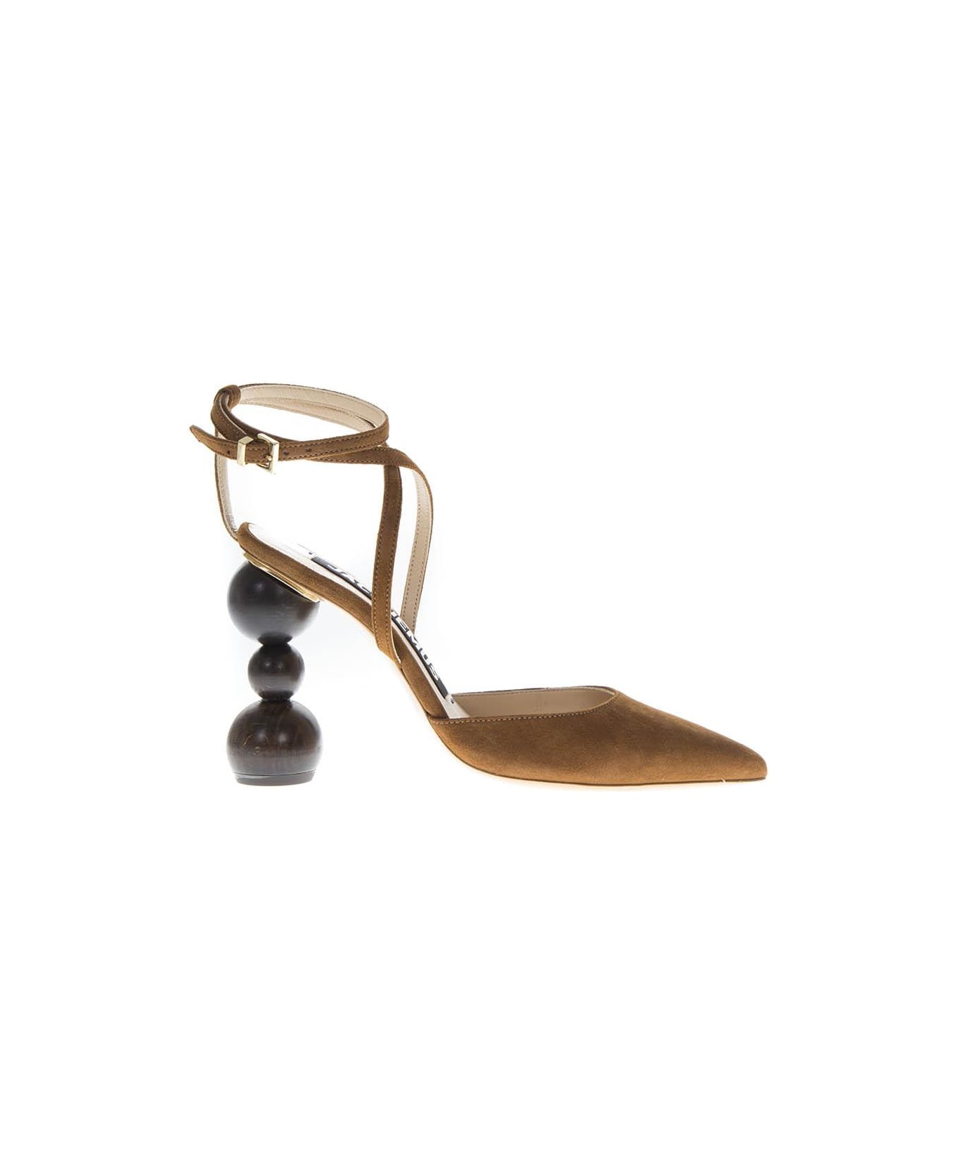 Jacquemus Camel Suede Asymmetric Heel Pumps - Camel