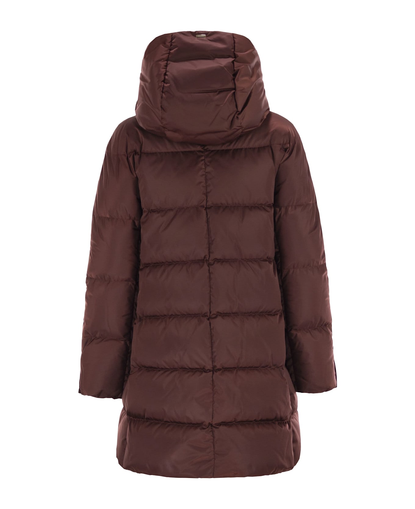 Herno A-shape Down Jacket With Hood - Bordeaux