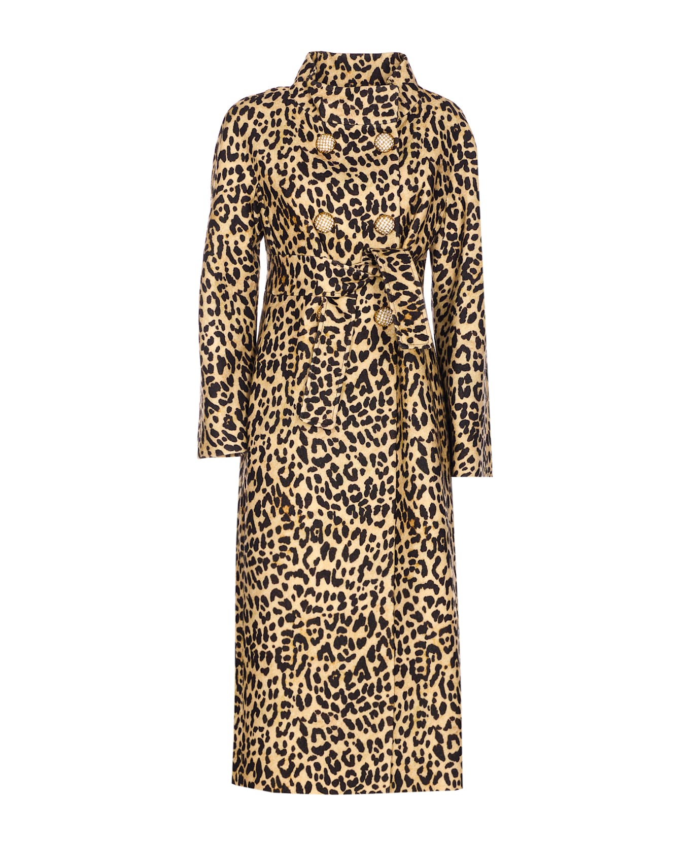 Valentino Garavani Animalier Print Cloth Coat - Brown