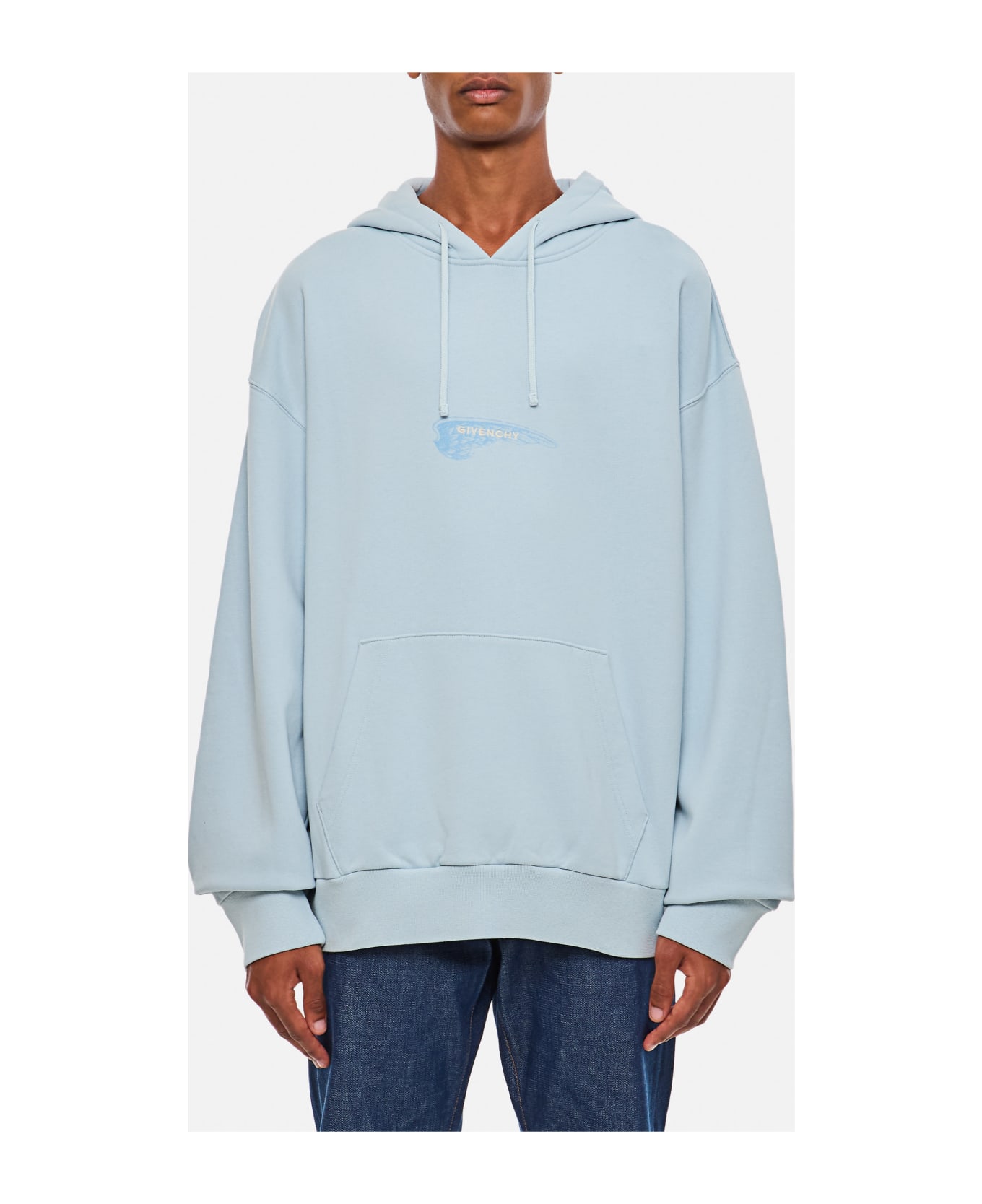 Givenchy Cotton Hoodie - Clear Blue ニットウェア