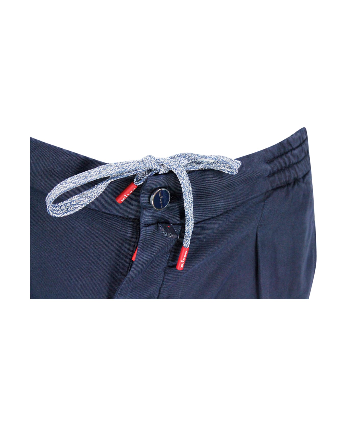 Kiton Soft Trousers With Elastic Waist - Blu