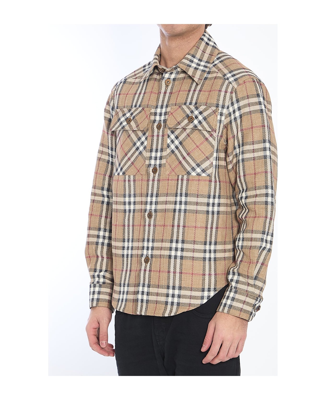 Burberry Check Overshirt - BROWN