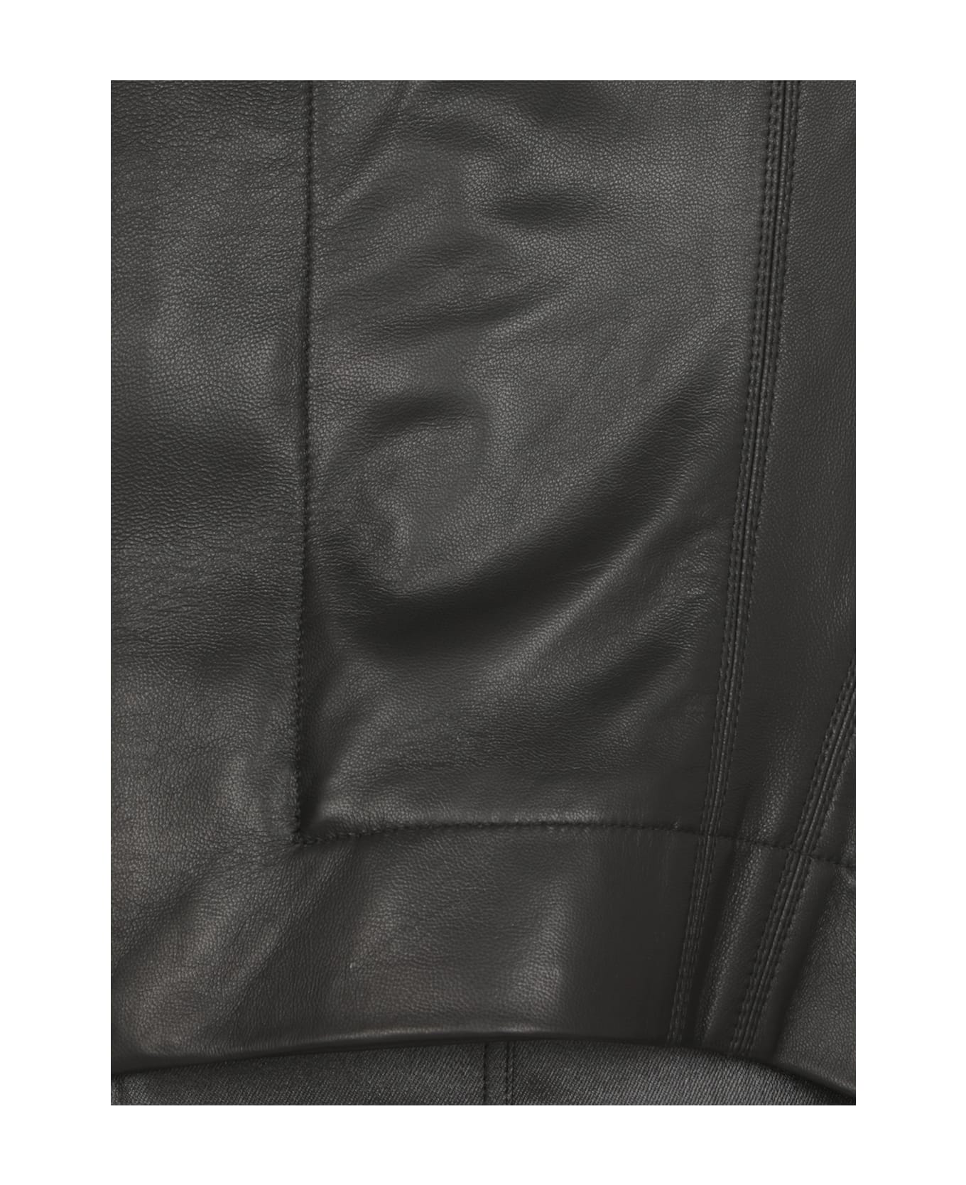Rick Owens Naska Biker Leather Jacket In Black Leather - Black ジャケット