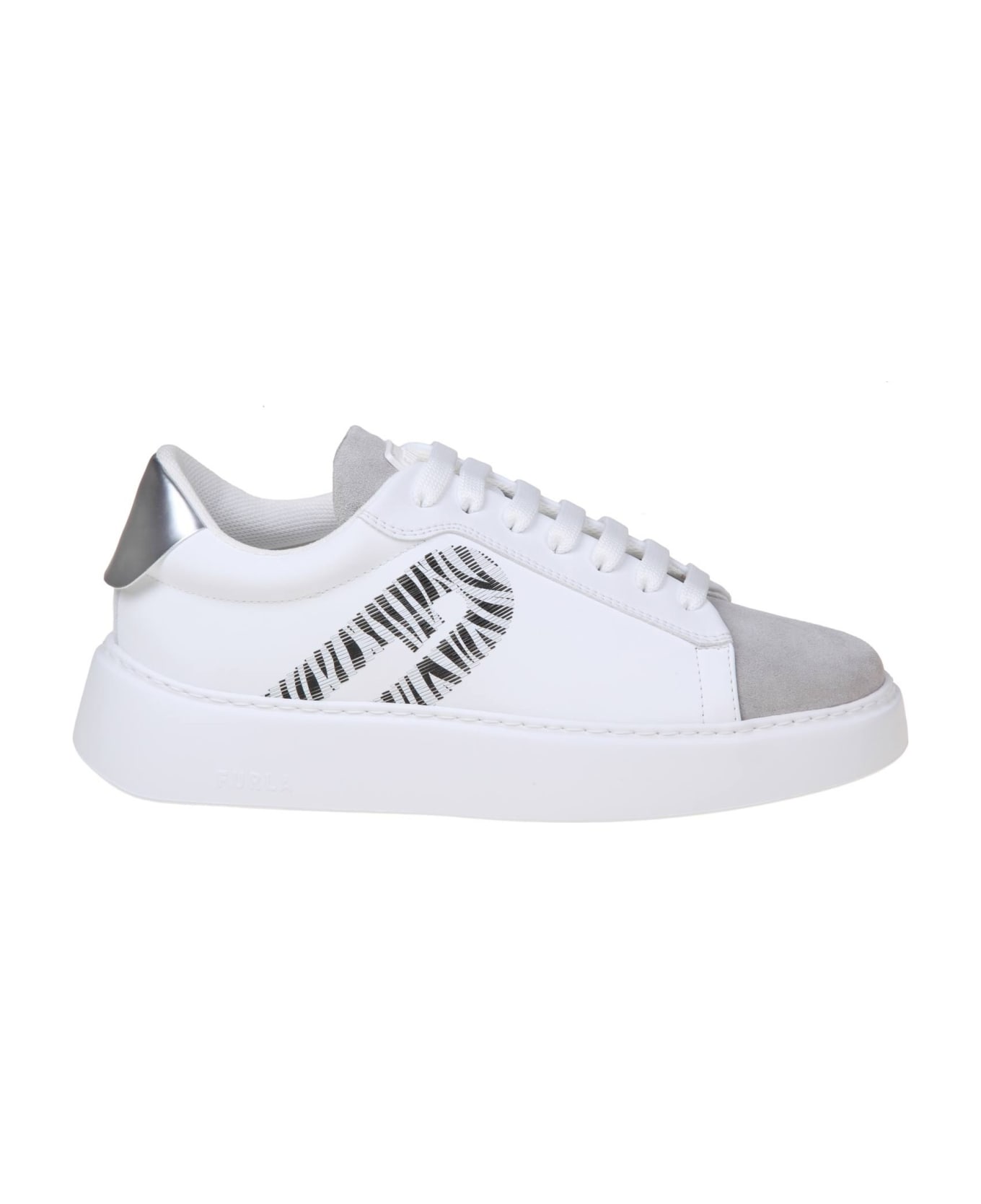 Furla Sports Sneakers In White Leather - WHITE/TALCO