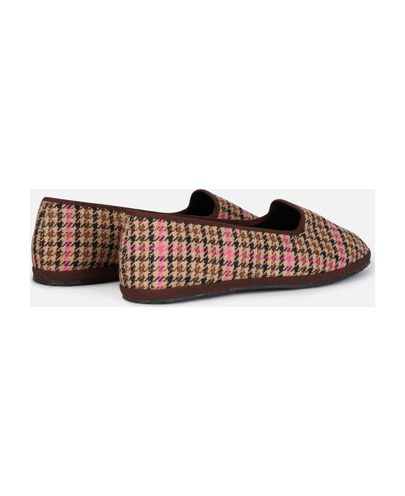 MC2 Saint Barth Woman Pied De Poule Slipper Loafers | My Chalom Special Edition - BROWN