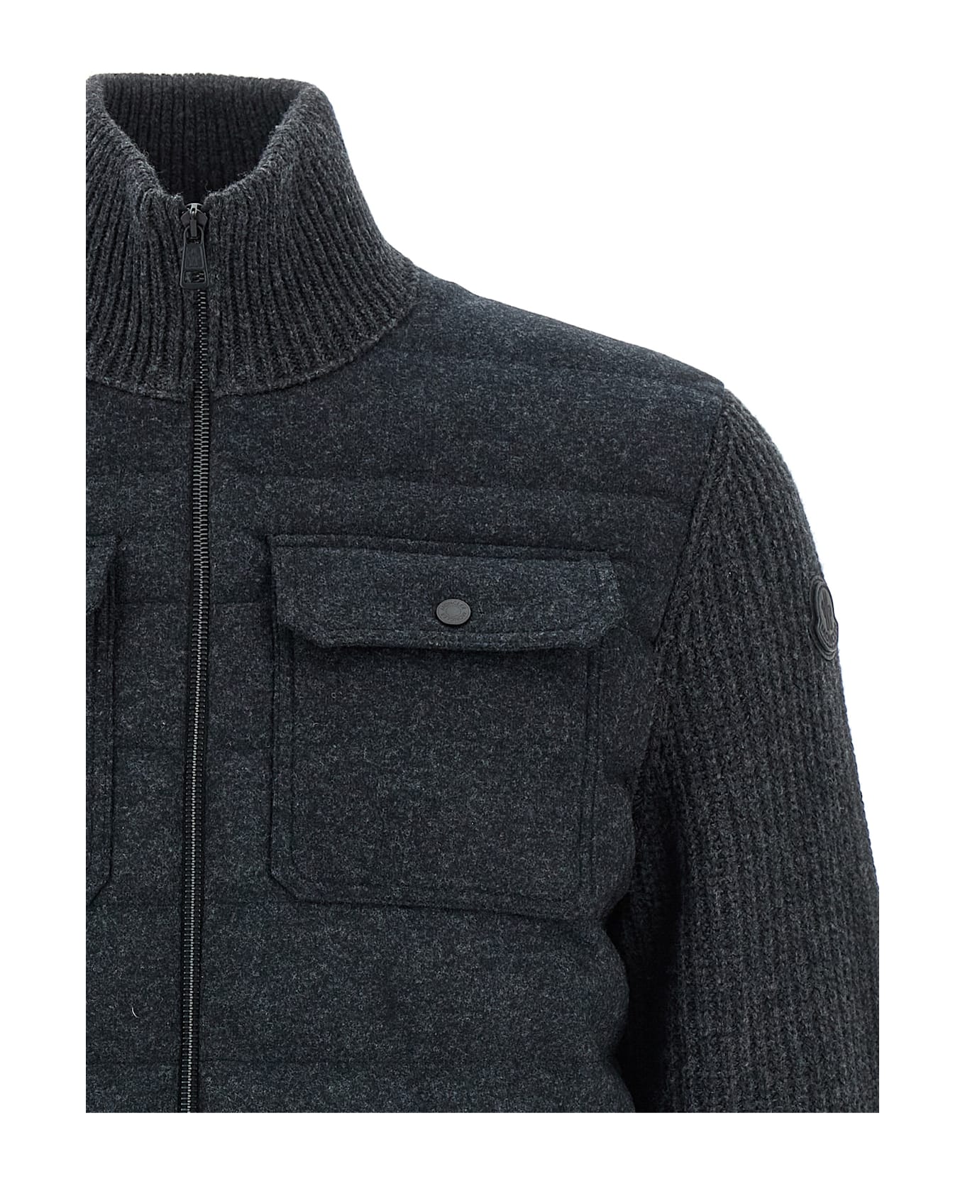 Moncler Padded Cardigan - Gray