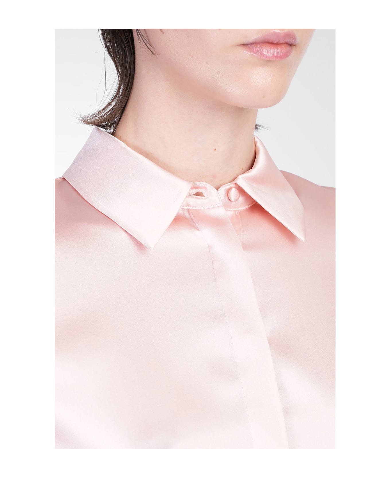 Alice + Olivia Willa Shirt In Rose-pink Silk - rose-pink