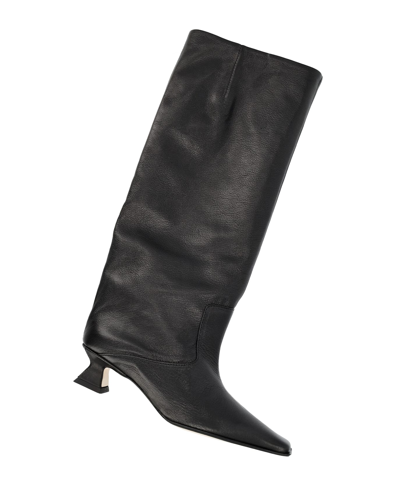 Miista Effie Black Leather Knee Boot - BLACK