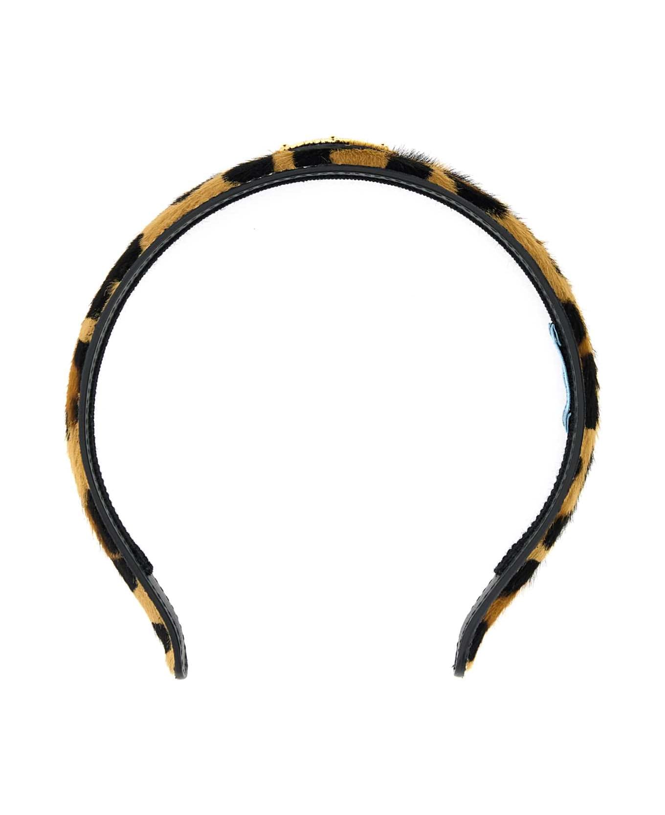 Prada Printed Calf Hair Hairband - MIELE