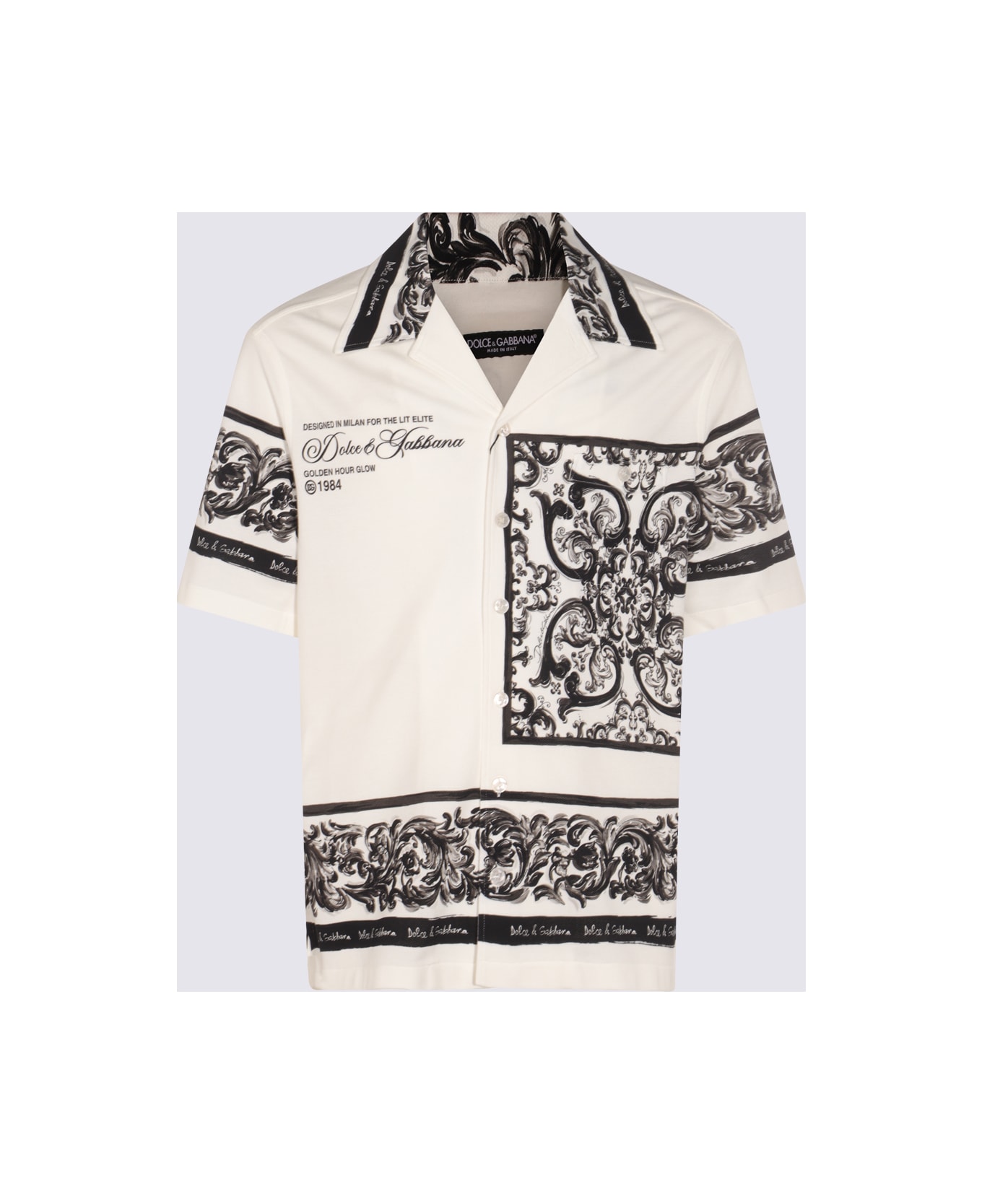 Dolce 
Gabbana White And Black Cotton Shirt