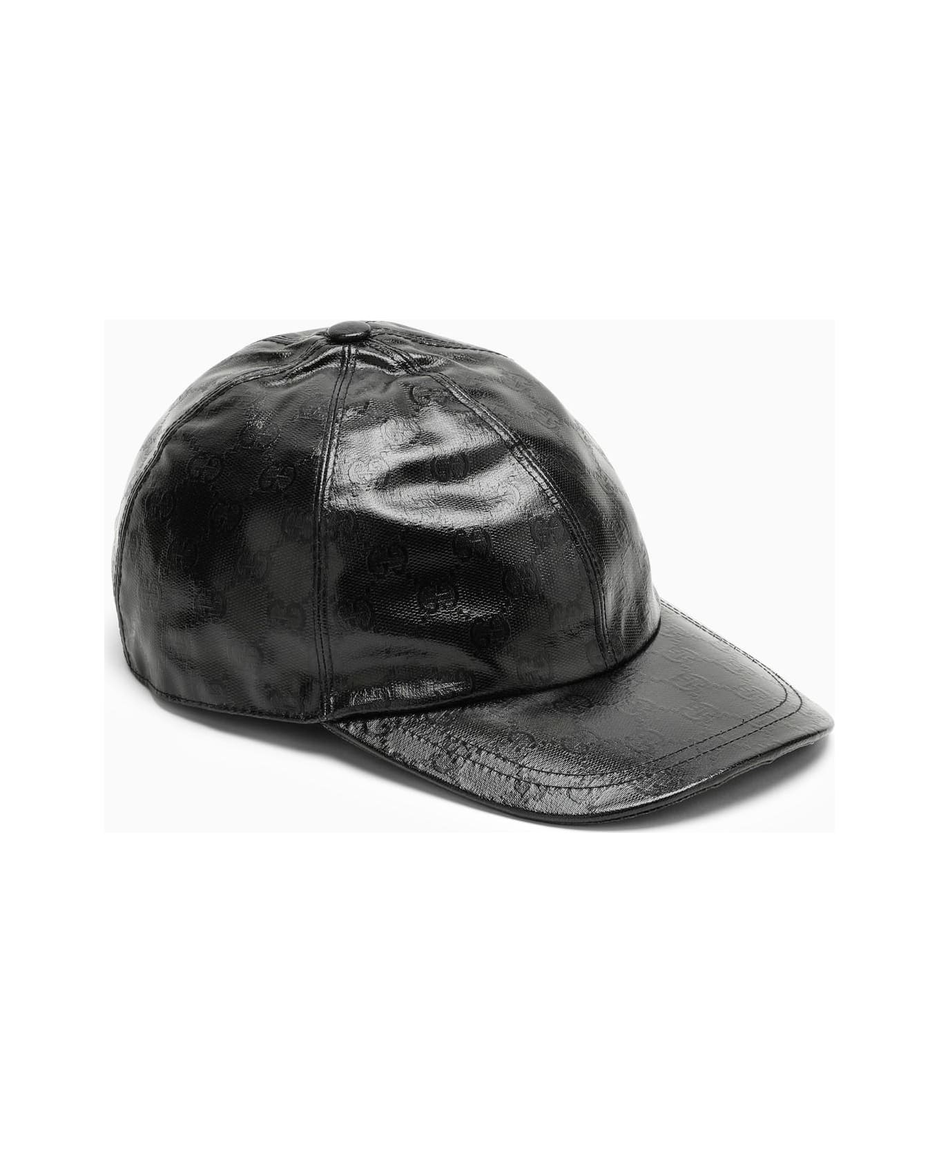 Gucci Black Hat With All-over Logo - Black