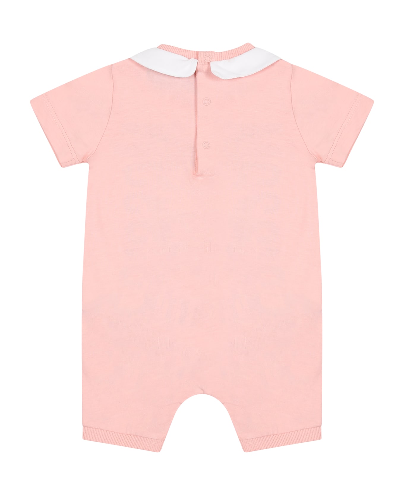 Moschino Pink Romper For Baby Kids With Teddy Bear - PINK