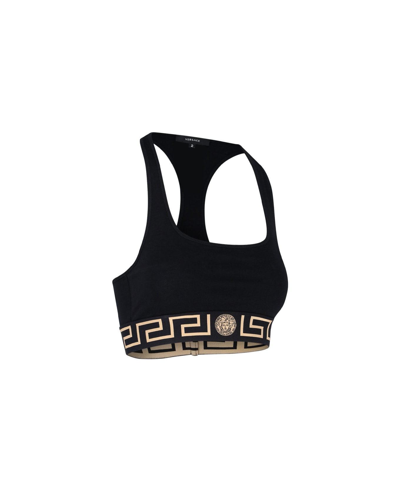 Versace Greek-edged Sports Bralette - Black   トップス