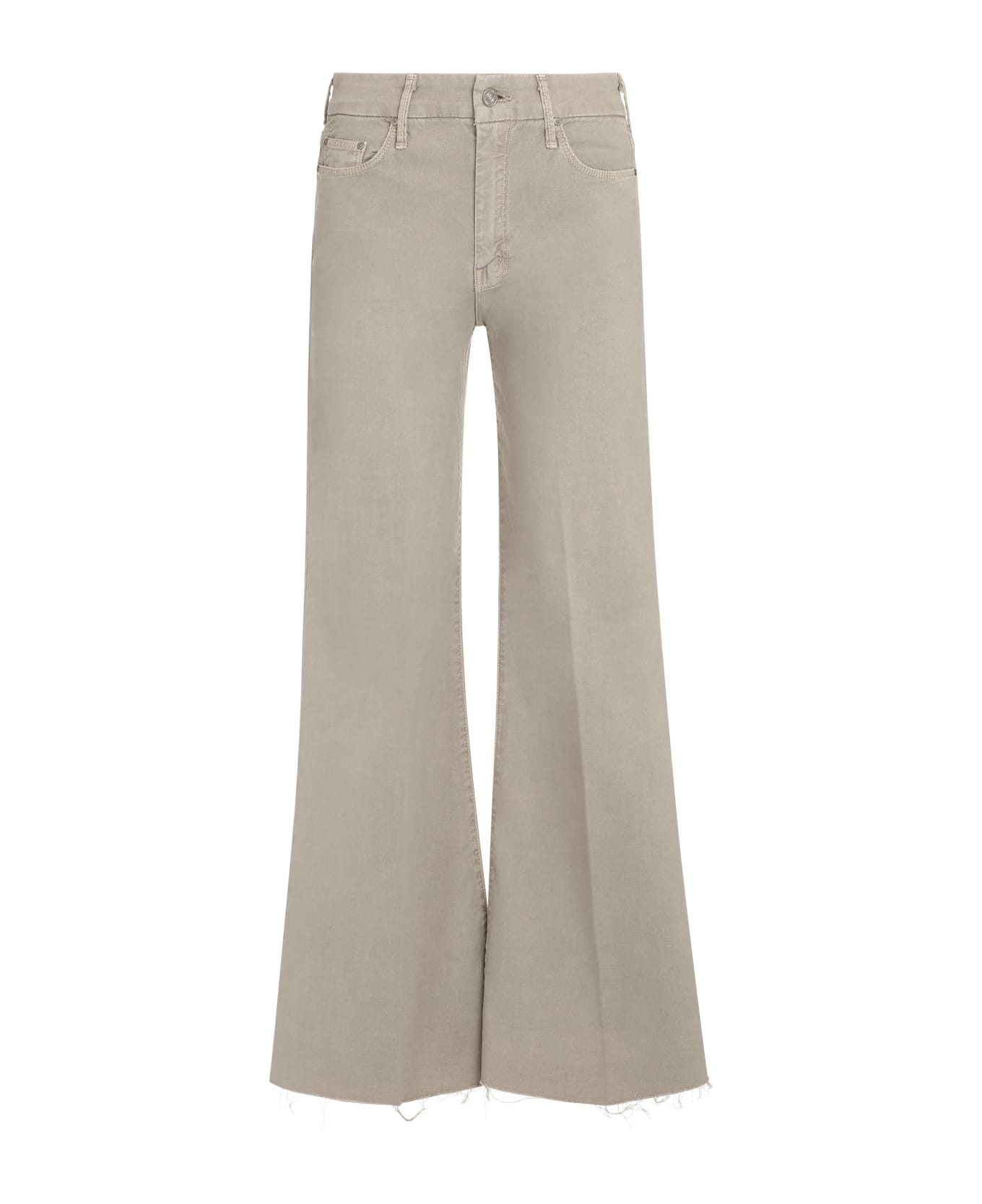 Mother Buttoned Flared Jeans - Silver/Grey