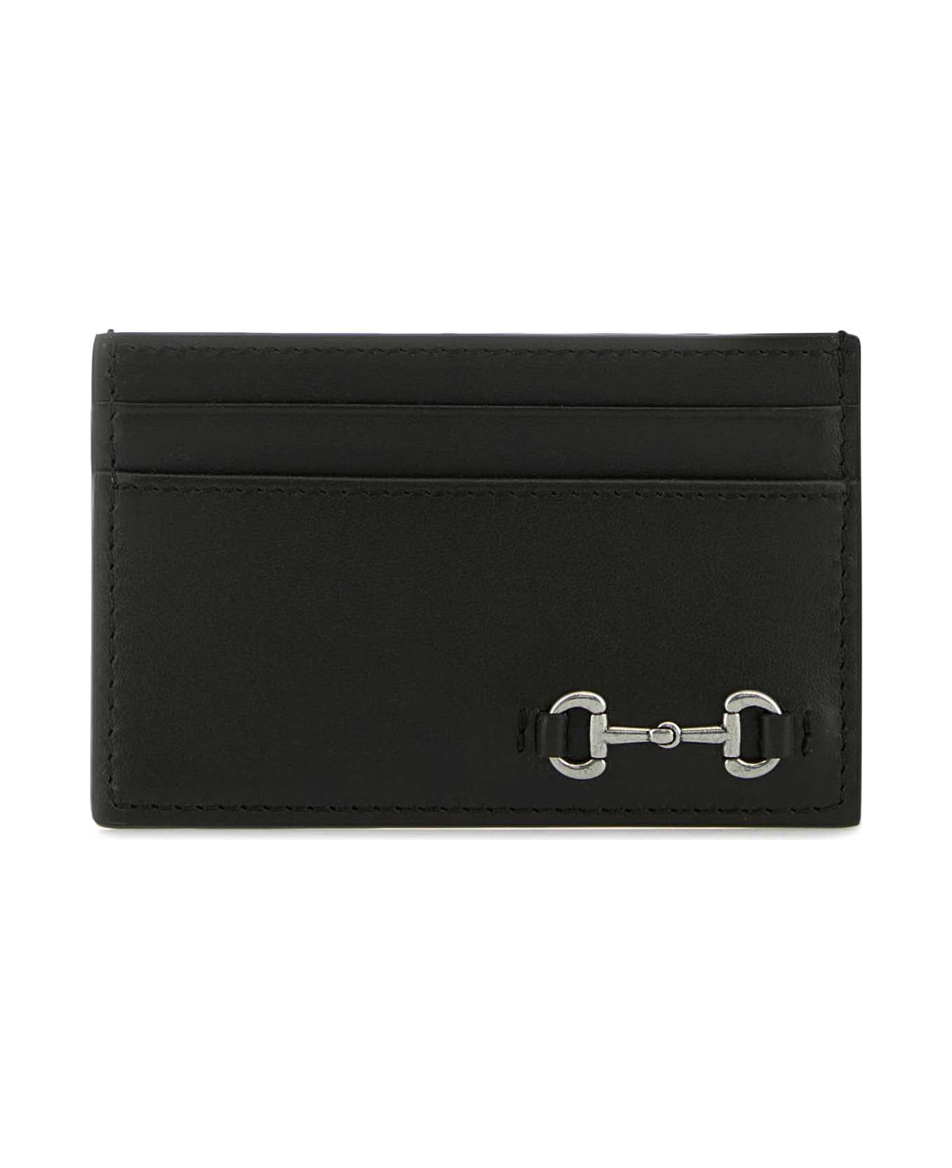 Gucci Black Leather Card Holder - NERO