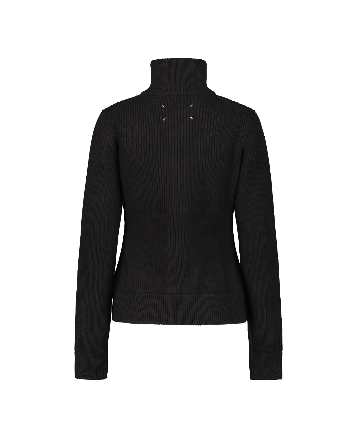 Maison Margiela Ribbed Wool Cardigan - Black
