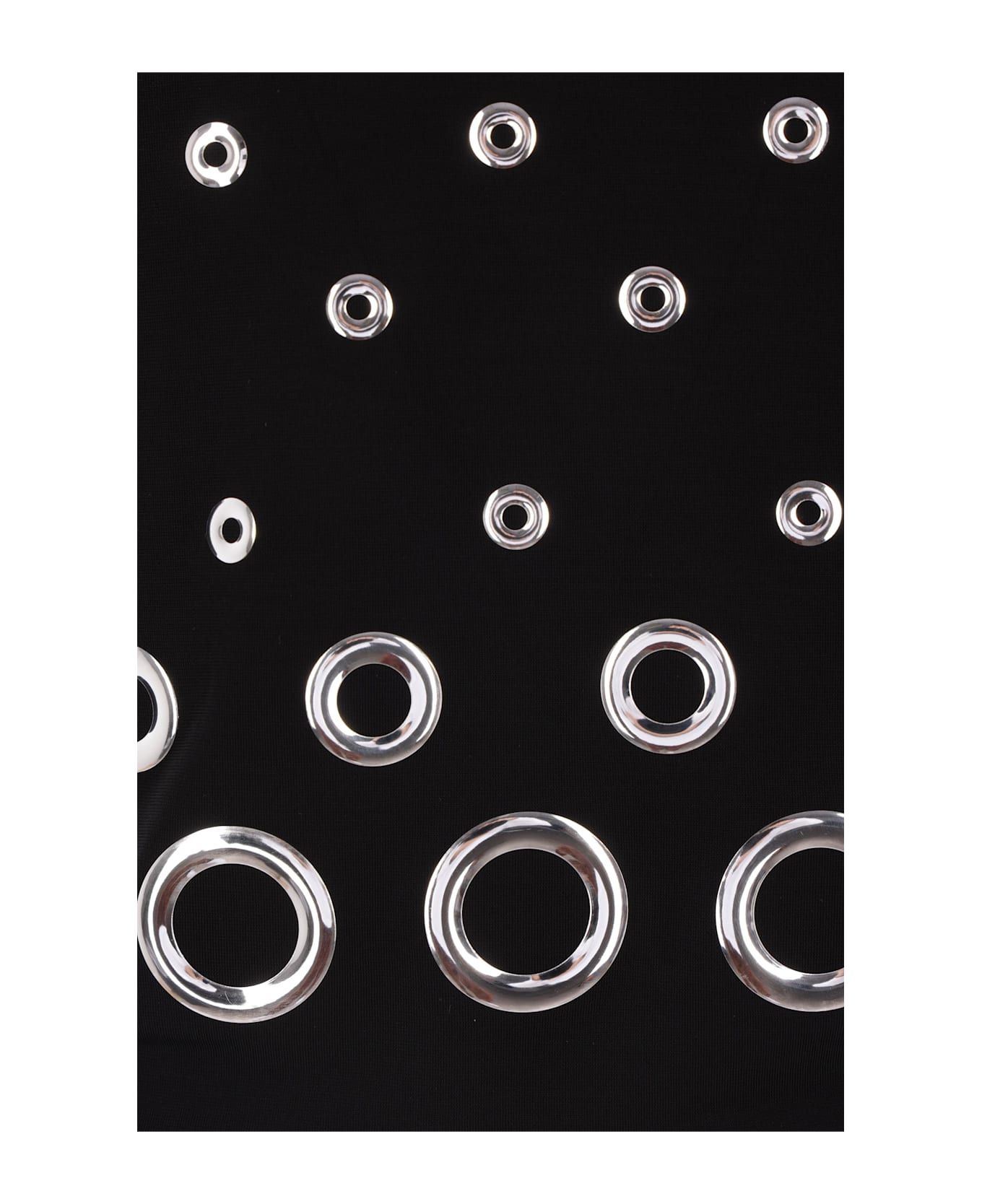 Paco Rabanne Jersey Cropped Top With Eyelets - BLACK