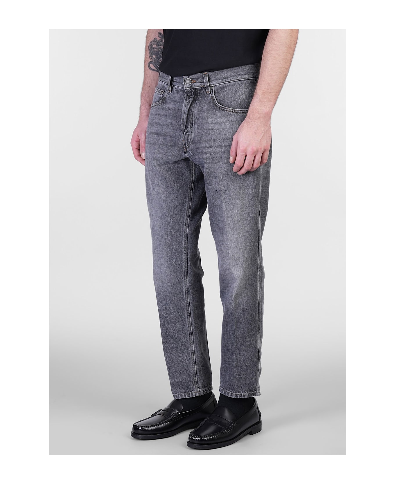 Lardini Jeans In Black Denim - black