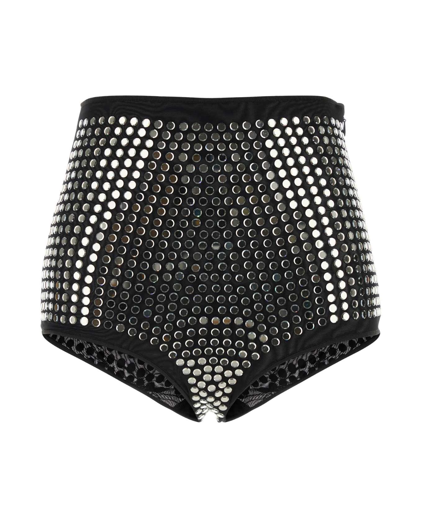 Oseree Embellished Stretch Tulle Slip