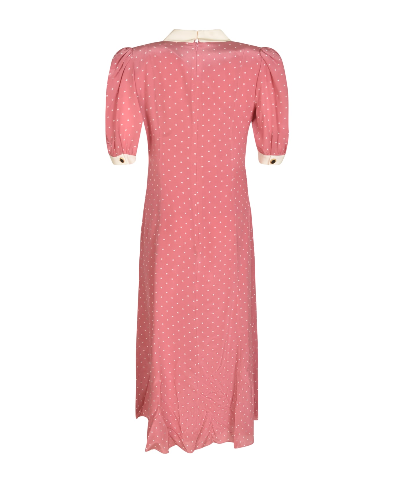 Alessandra Rich Polka Dot Print Dress - Pink/White