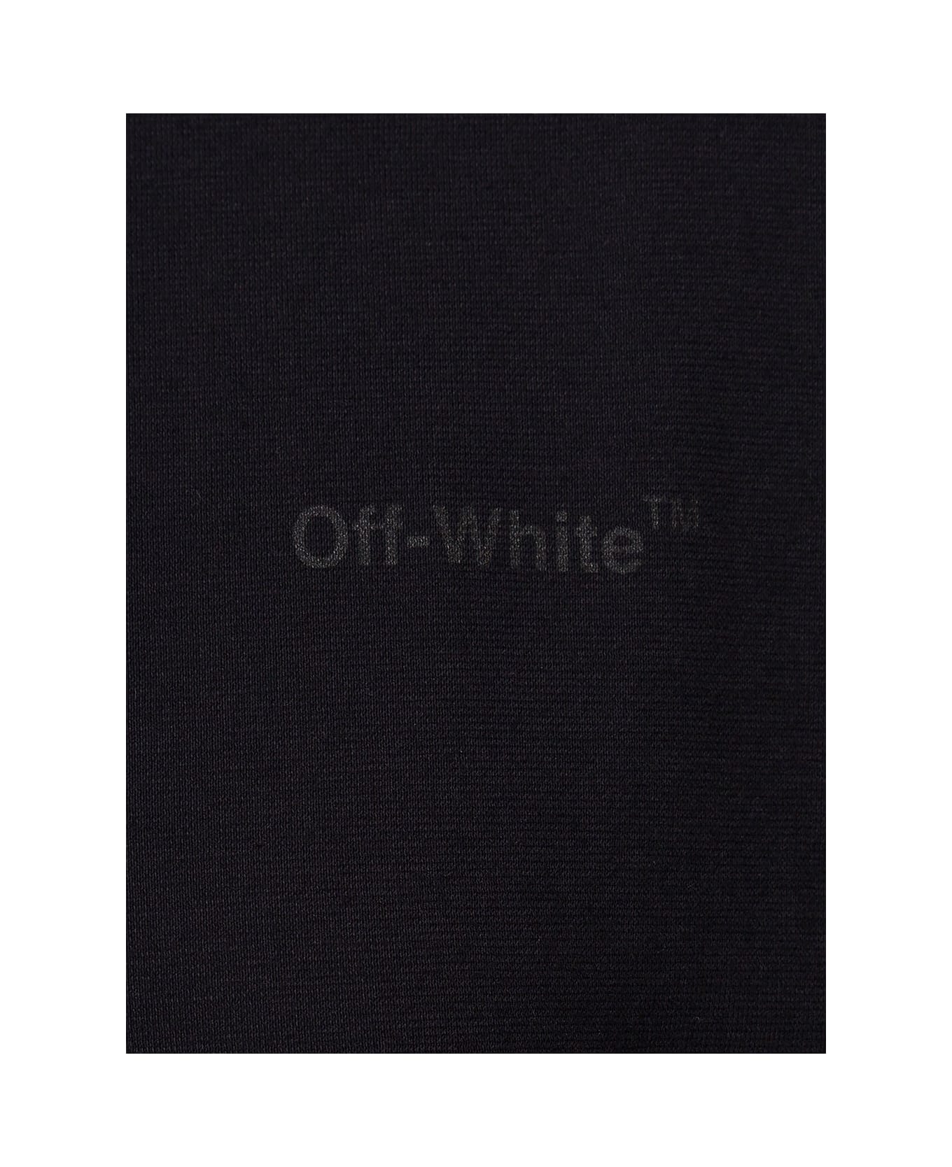 Off-White Black Crewneck T-shirt With Tonal Logo And Diag Print In Cotton Woman - Black