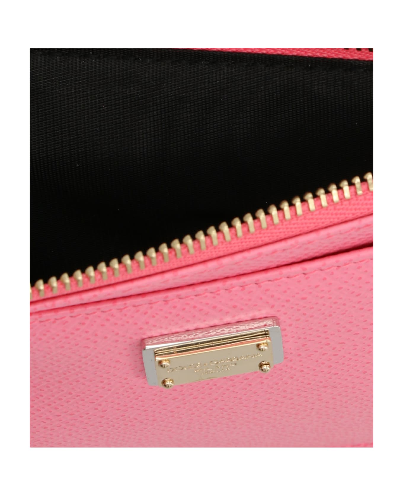 Dolce & Gabbana Logo Dauphine Leather Card Holder - Pink