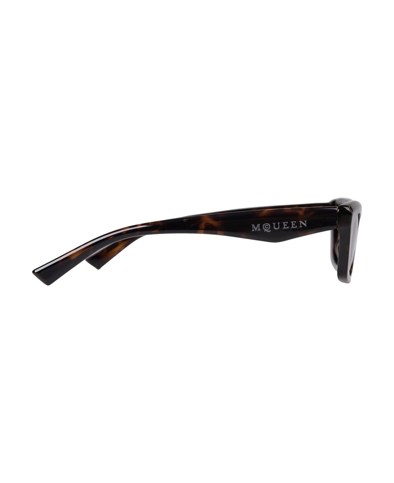 Alexander McQueen Geometric Sunglasses With Mcqueen Logo In Havana - Brown