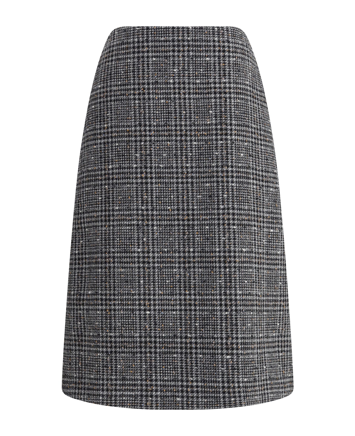 Fendi Prince Of Wales Tweed Midi Skirt
