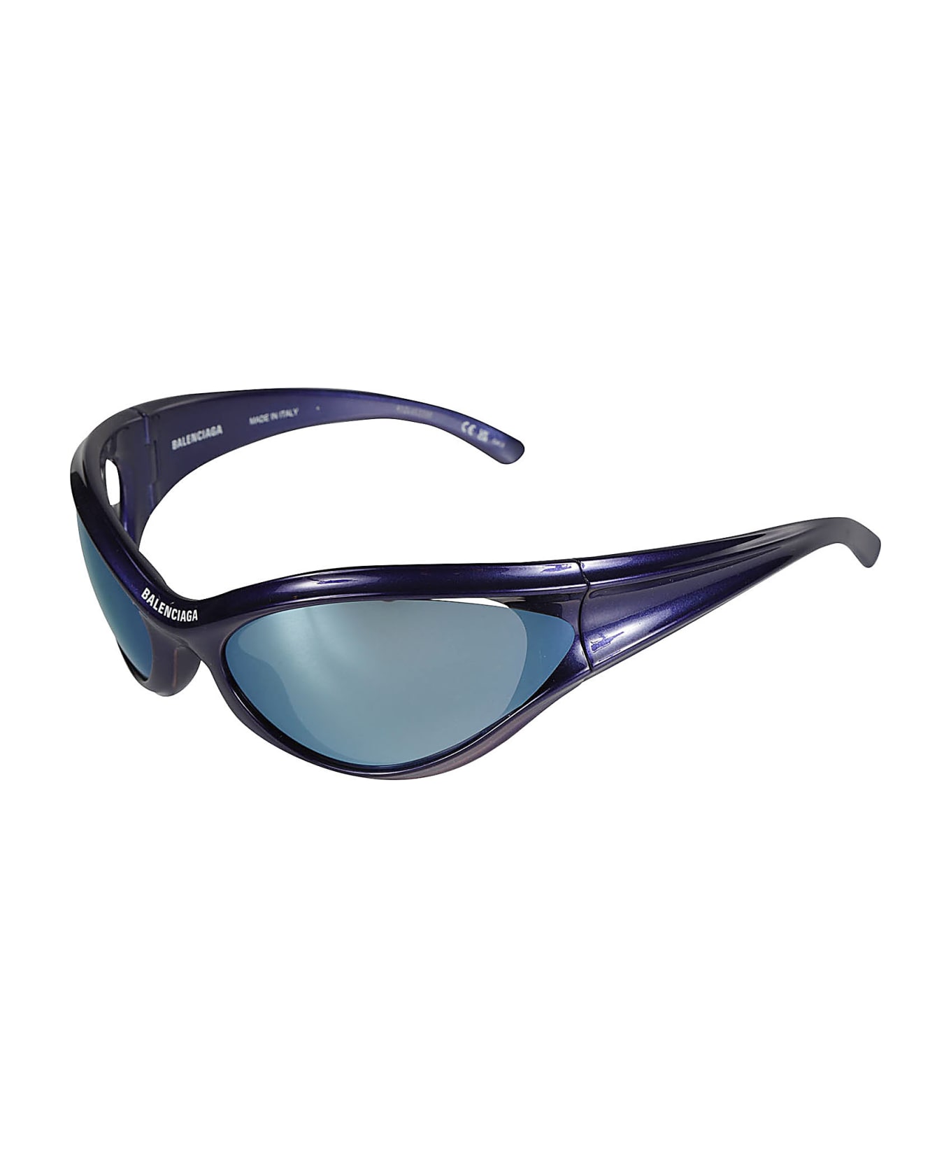 Balenciaga Eyewear Centre Logo Cat-eye Biker Sunglasses - Blue Blue Blue サングラス
