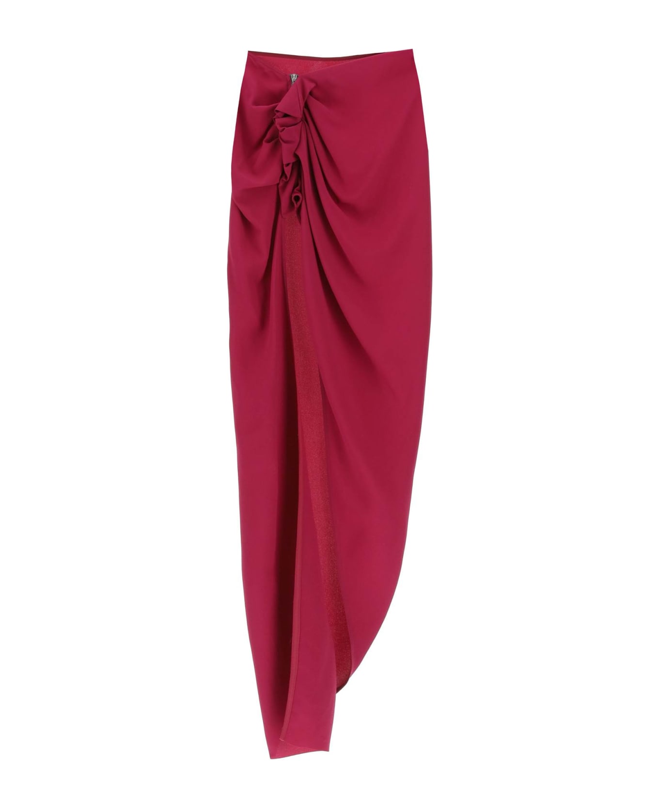 Rick Owens Draped Skirt With Slit And Train - FUXIA (Purple)